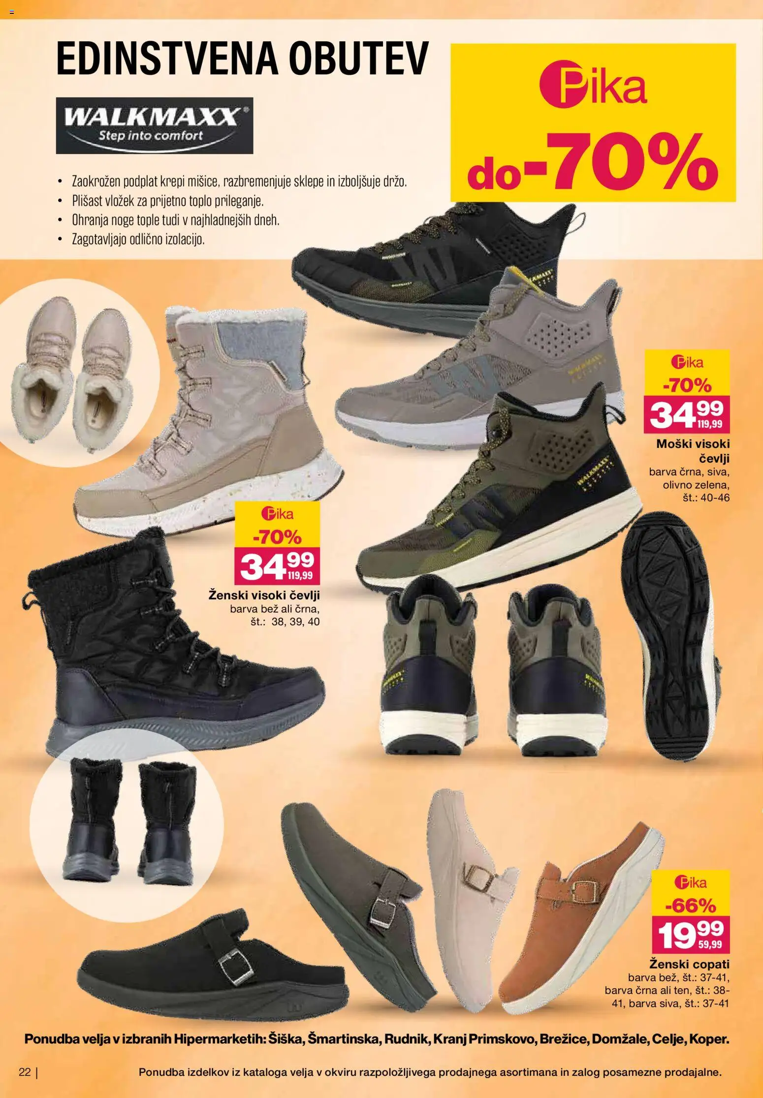 Novi Mercator katalog ponudbe – veljaven od 14.01.2026 | Stran: 22 | Izdelki: Barva, Cevlji, Copati