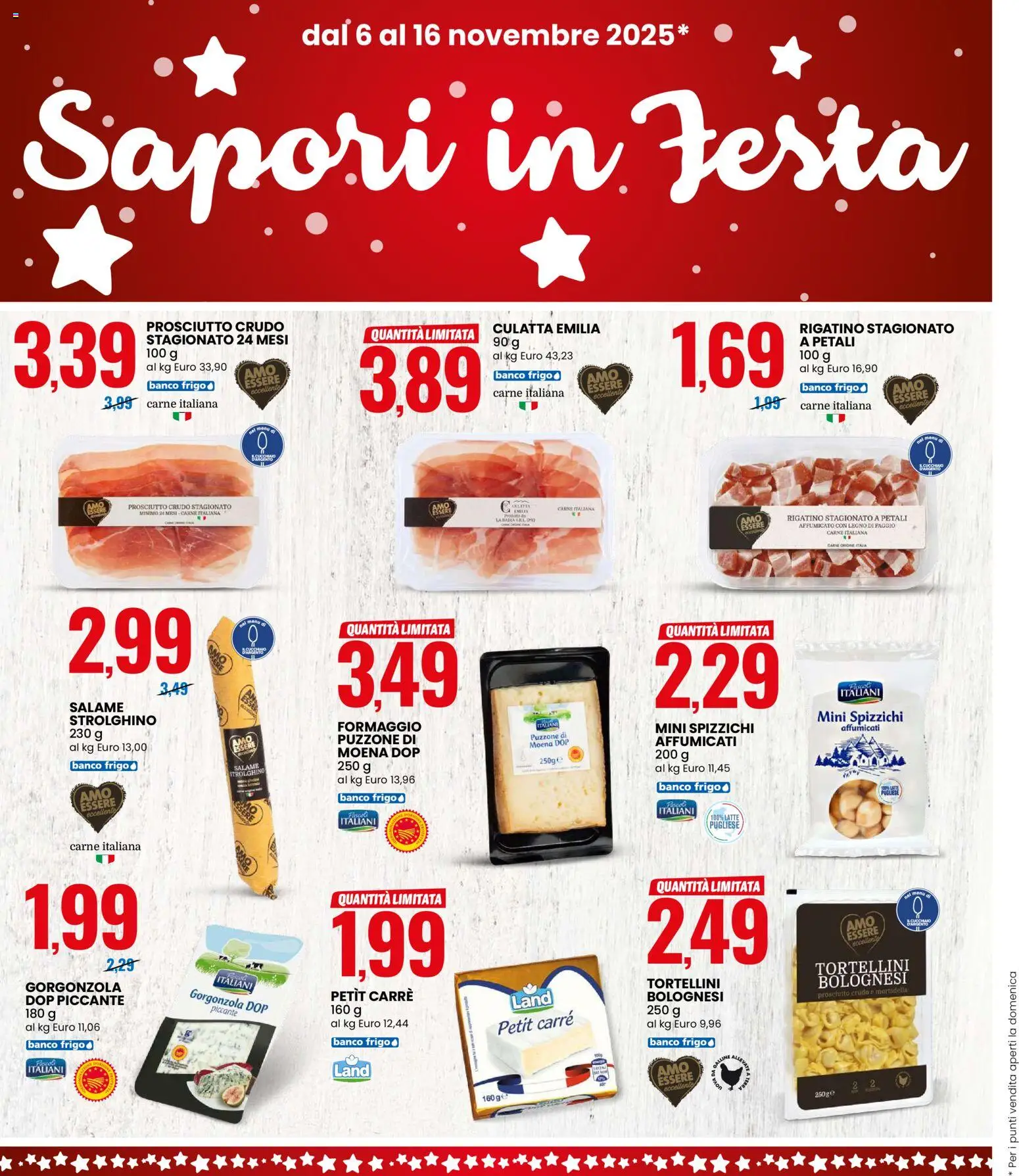 Volantino Eurospin del 06.11.2025 | Pagina: 2 | Prodotti: Salame, Formaggio, Prosciutto, Terra