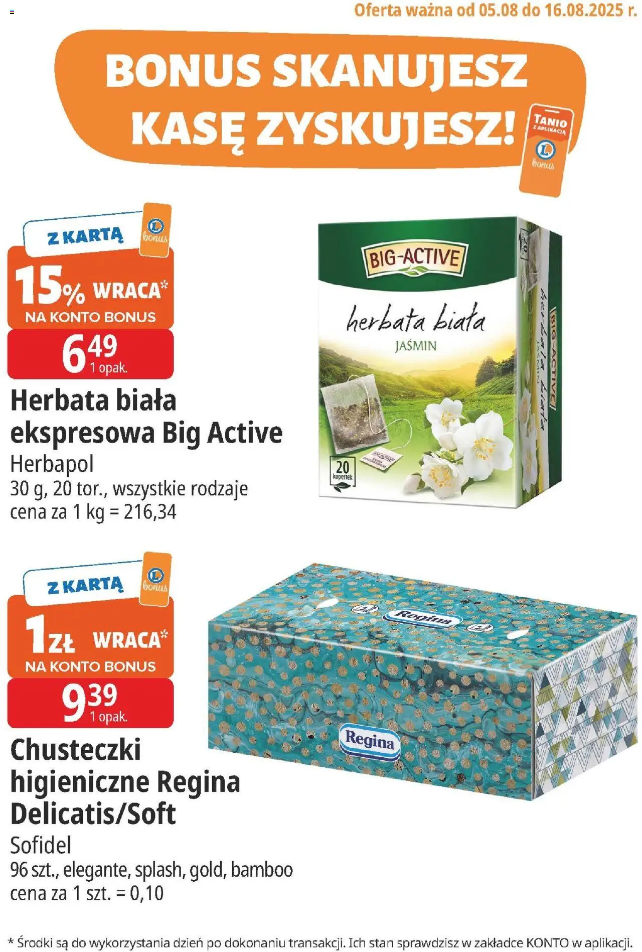 E.Leclerc Gazetka - Elbląg kupony dodatkowe od 05.08.2025 | Strona: 4 | Produkty: Karta, Herbata