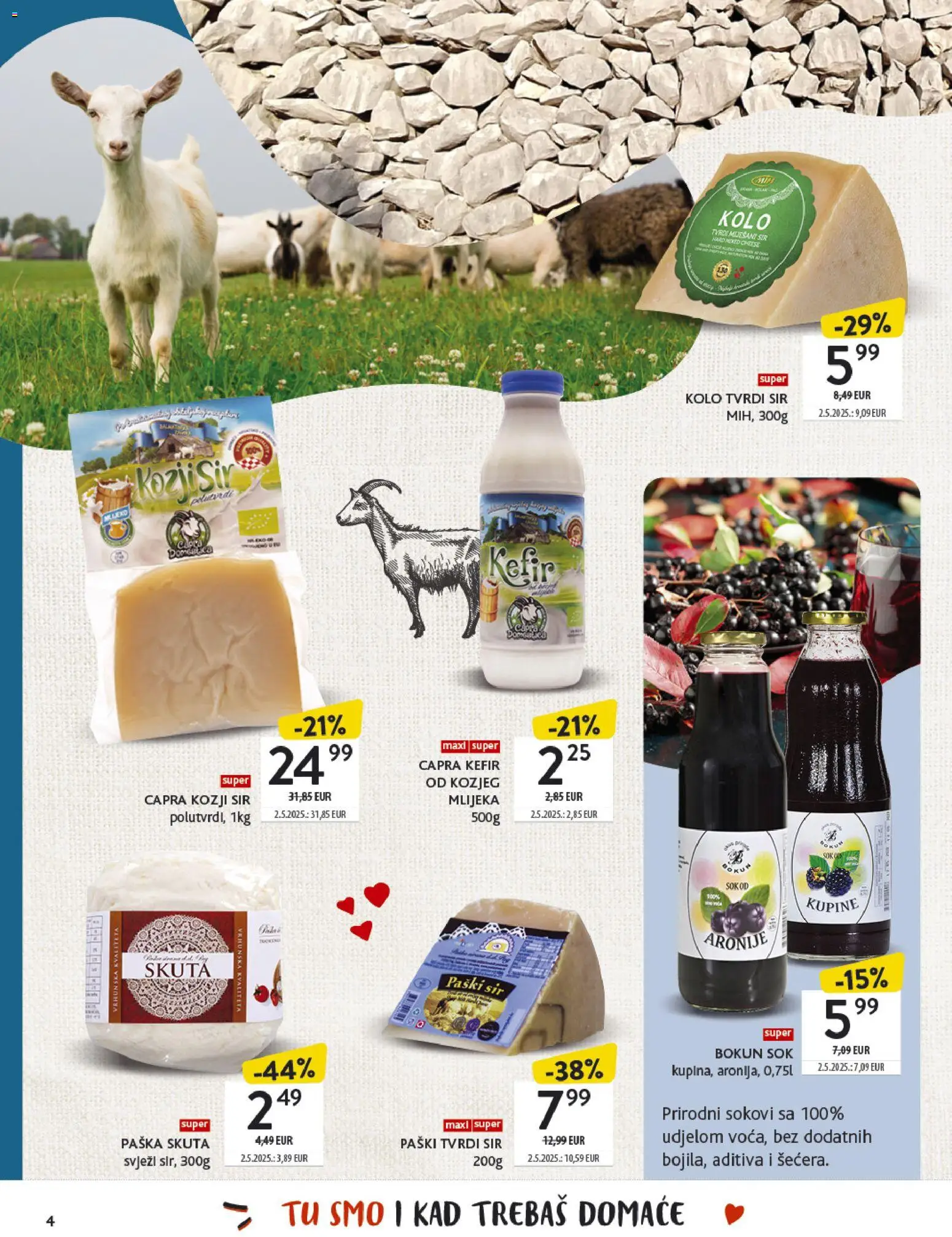 Konzum katalog | vrijedi od 27.10.2025 | Stranica: 4 | Proizvodi: Sir, Sok, Svježi sir, Tvrdi sir
