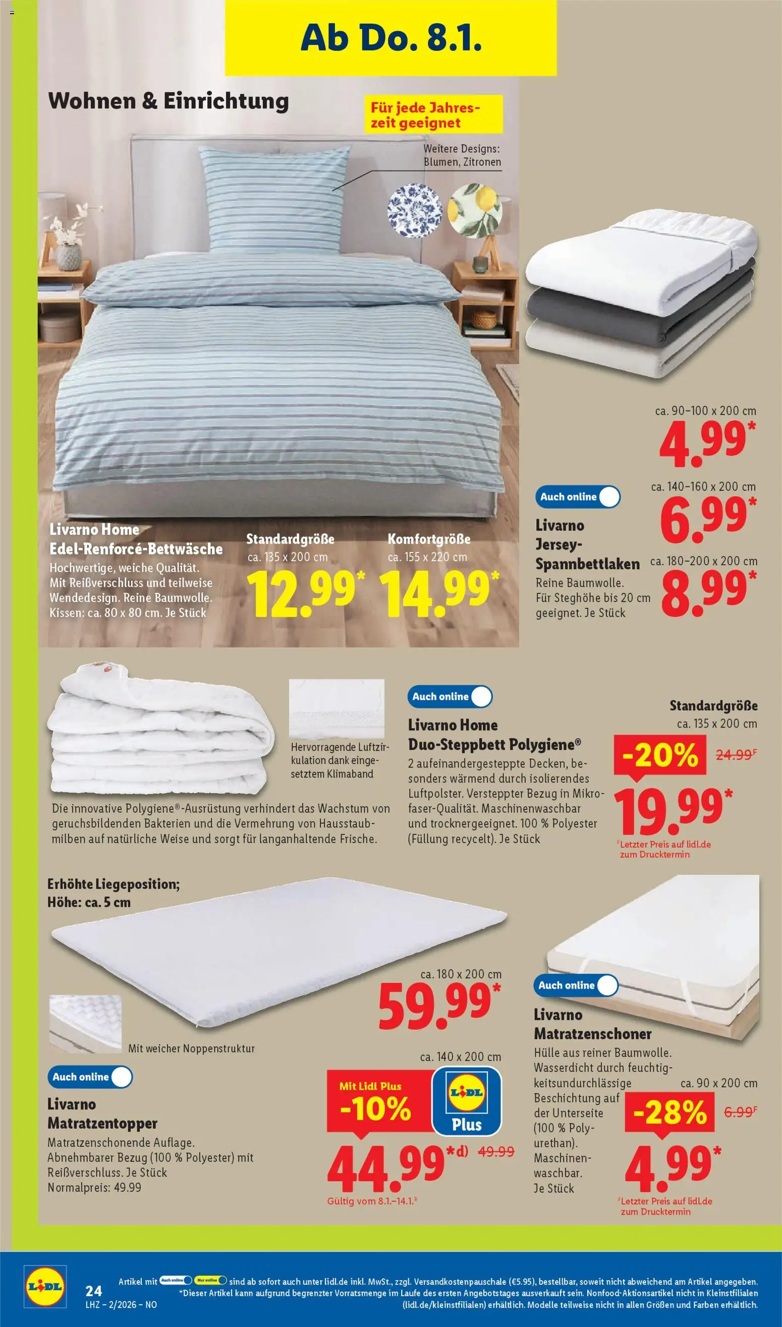 Lidl Prospekt Holzminden – gültig ab 05.01.2026 | Seite: 34 | Produkte: Hülle, Kissen, Matratzenschoner, Zitronen