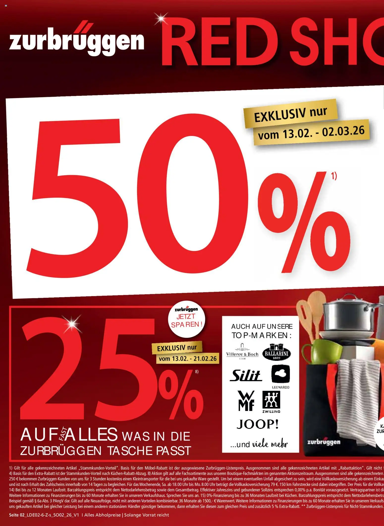 Zurbrüggen Red Shopping Week – gültig ab 13.02.2026 | Seite: 2 | Produkte: Tasche, Uhr