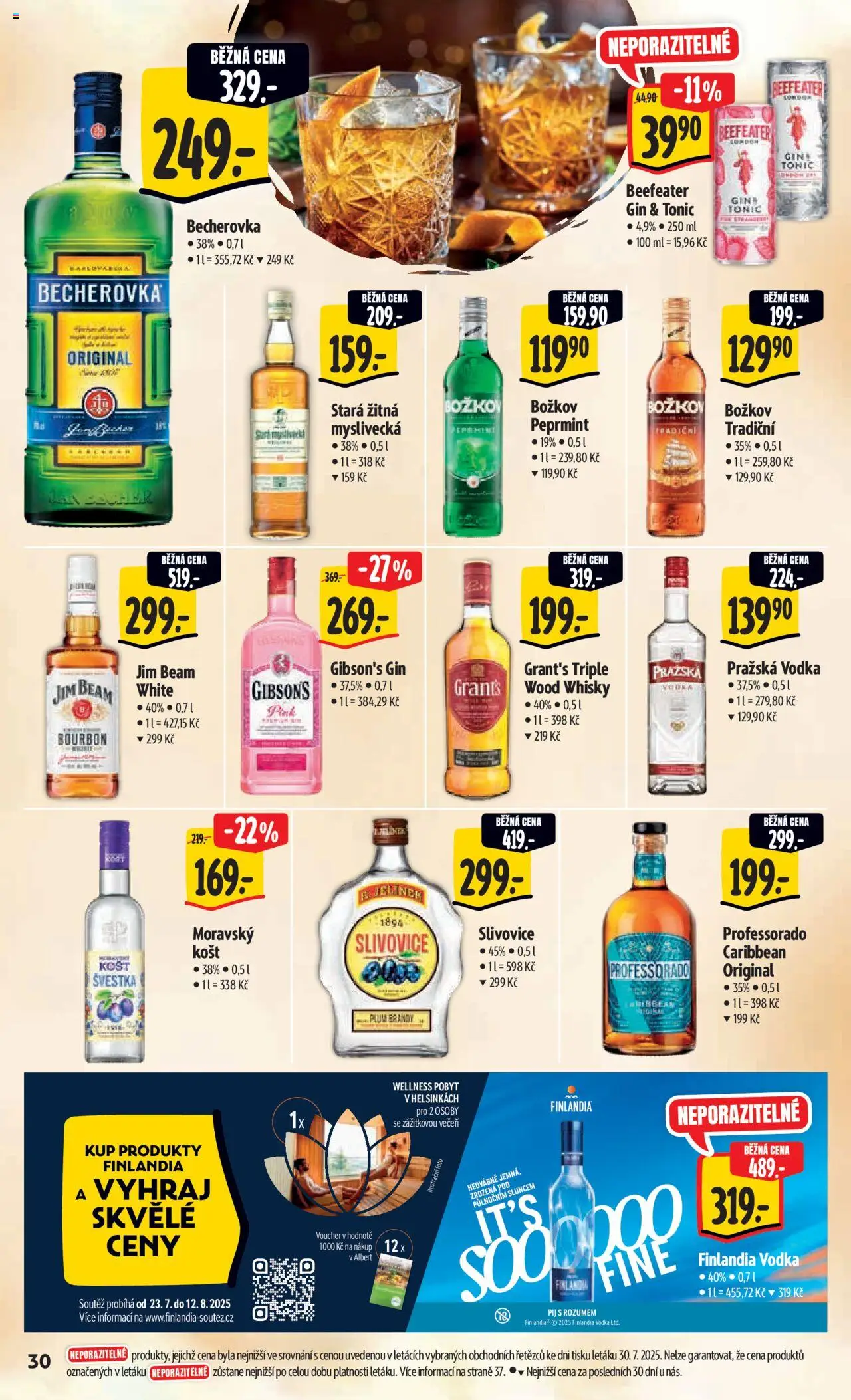 Albert leták - Hypermarket - Morava od 06.08.2025 | Strana: 38 | Produkty: Gin, Finlandia vodka, Beefeater, Pražská vodka