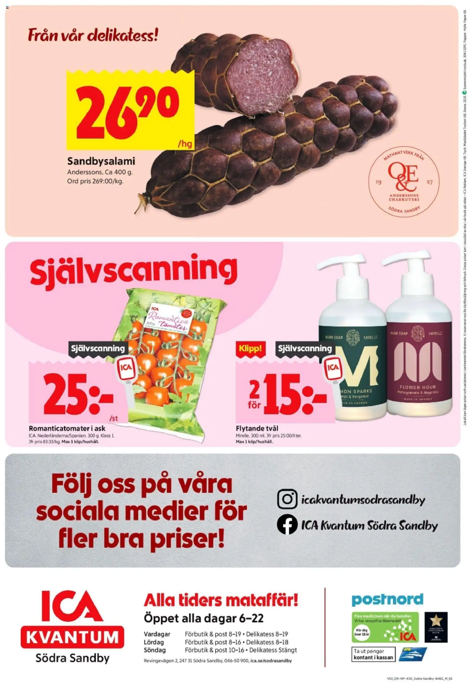 ICA Kvantum reklamblad aktuell från 05.01.2026 | Sida: 10 | Produkter: Tvål, Hylla, Tomater, Papper