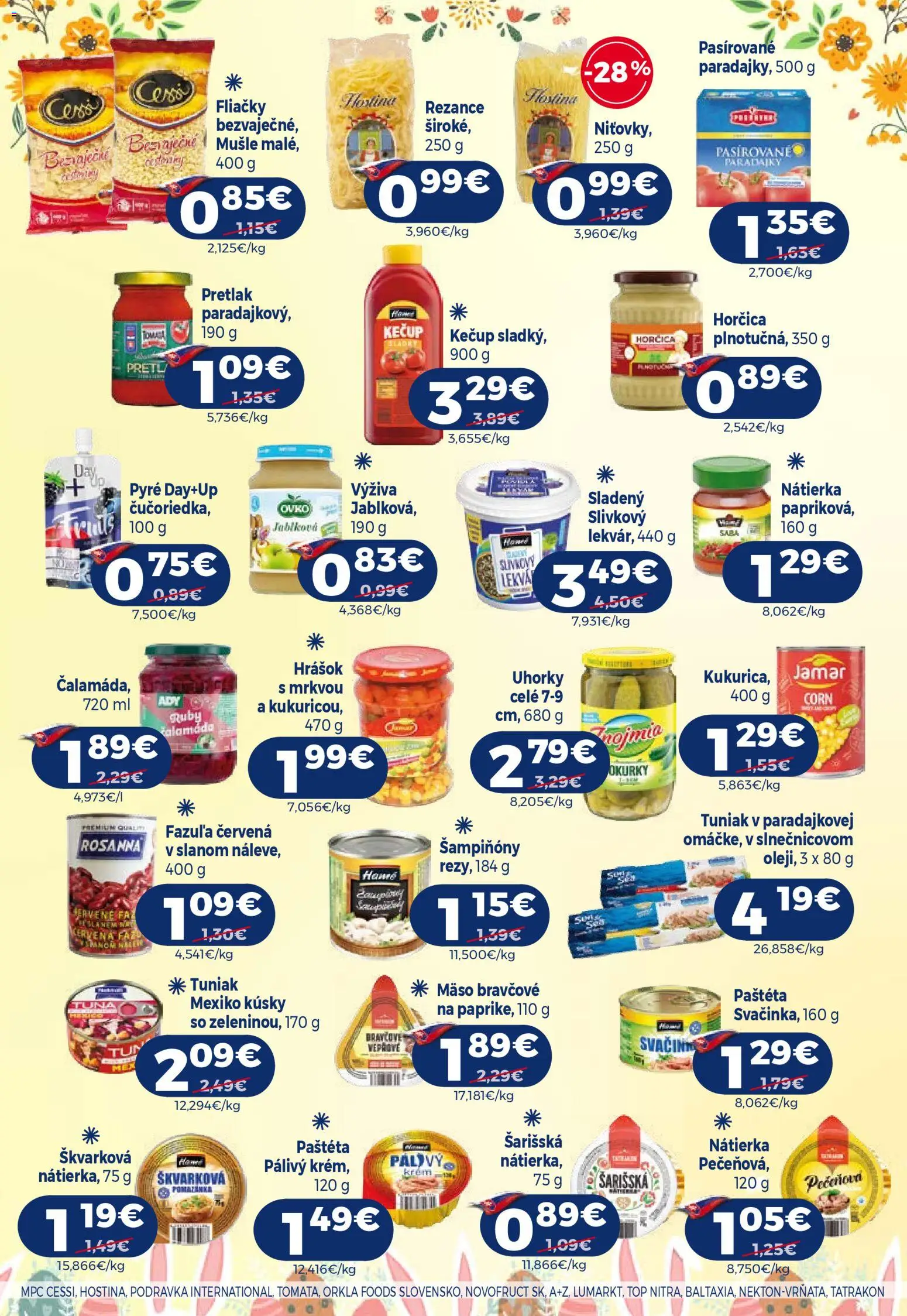 Nové Milk Agro akcie – leták je platný od 01.04.2026 | Strana: 13 | Produkty: Tuniak, Rezance, Kečup, Krém