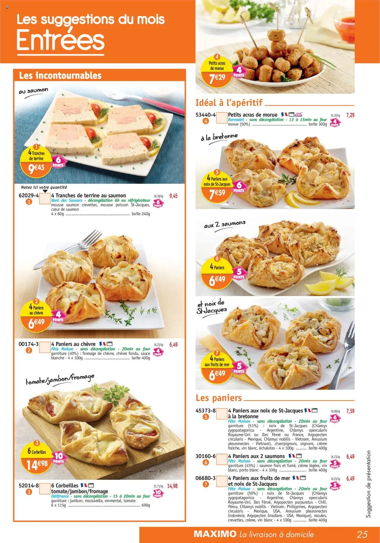  | Page: 25 | Produits: Fruits de mer, Four, Morue, Fromage