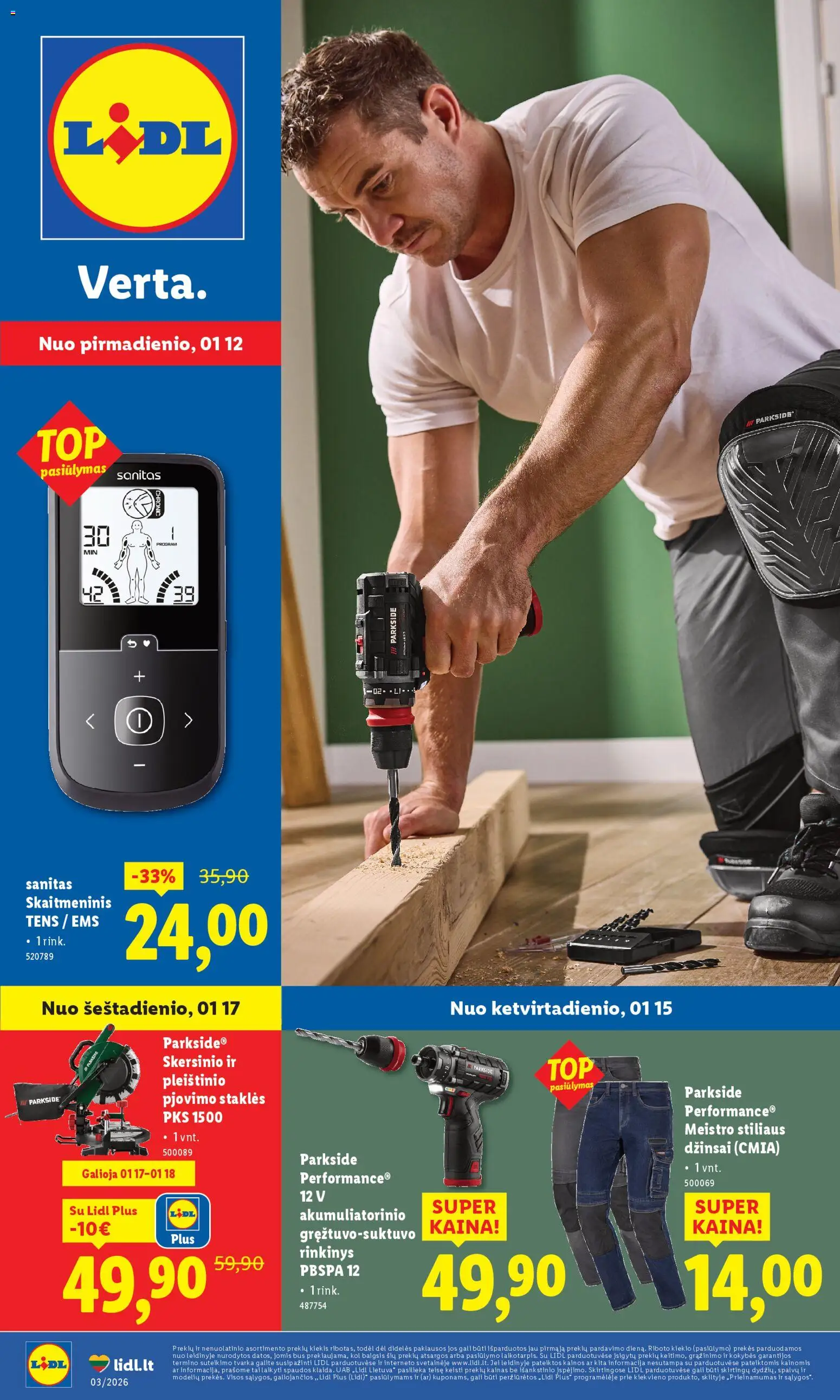 LIDL akcijos nuo 12.01.2026 | Puslapis: 1 | Prekių: Džinsai