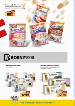 Aman katalog  - pregled Aman kataloga - važi od 27.04.2026 | Strana: 24 | Proizvode: Whey protein, Ovsena kaša, Malina, Čokolada