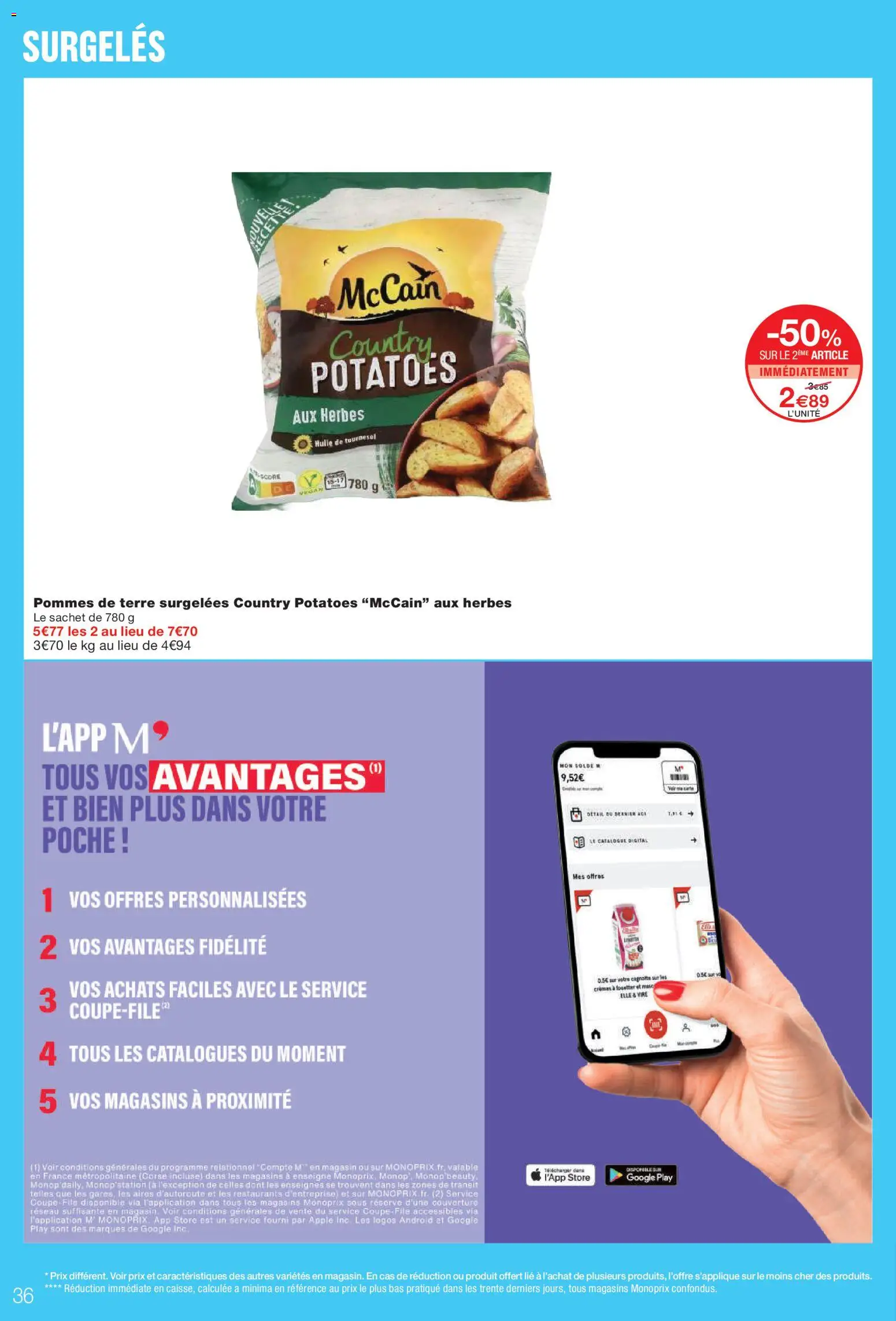 {H1} | Page: 36 | Produits: Store, Couverture, Pommes, Pommes de terre