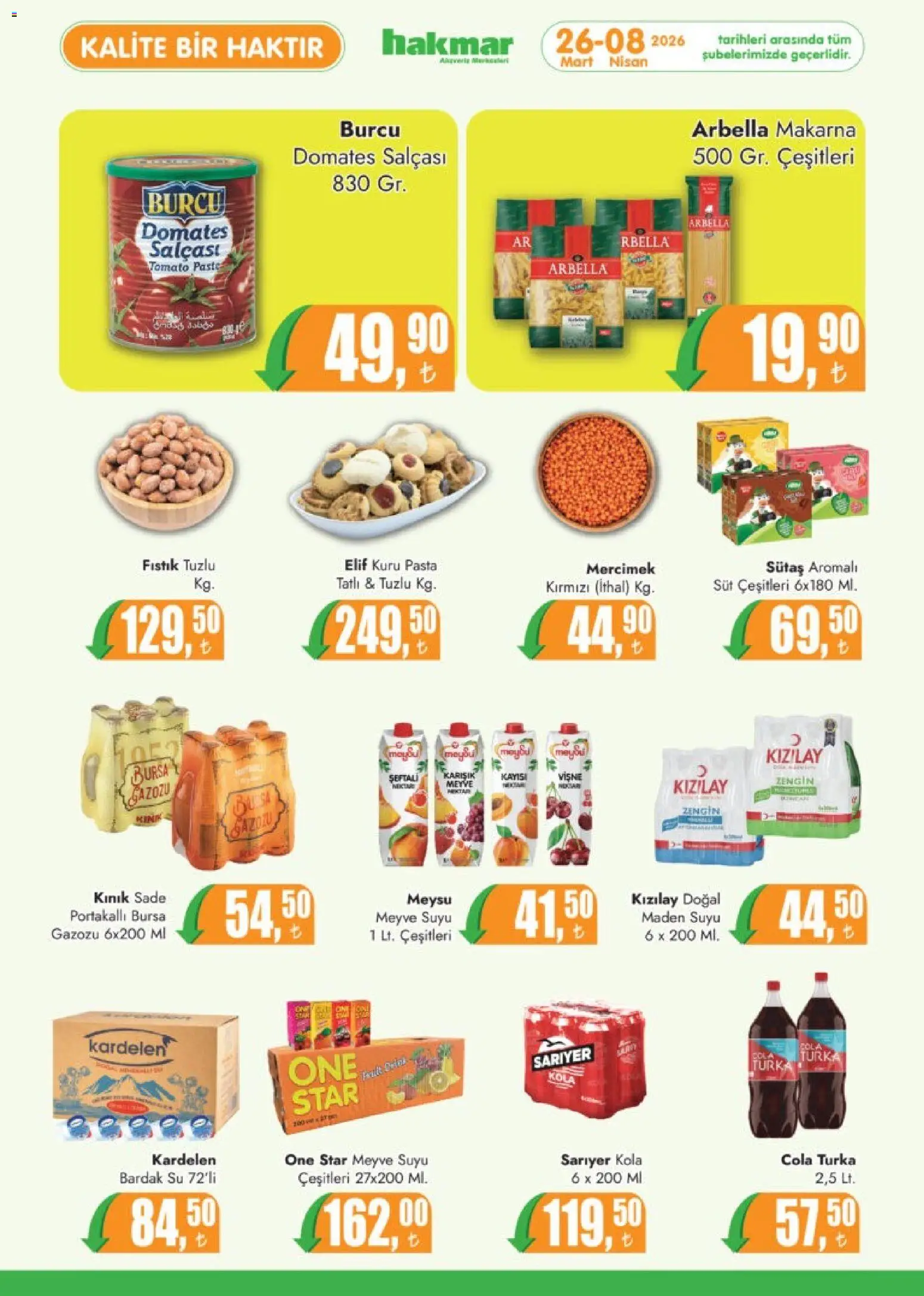 Hakmar Katalog - 26.03.2026 tarihinden itibaren geçerlidir | Sayfa: 4 | Ürünler: Süt, Domates, Kayısı, Zselatin