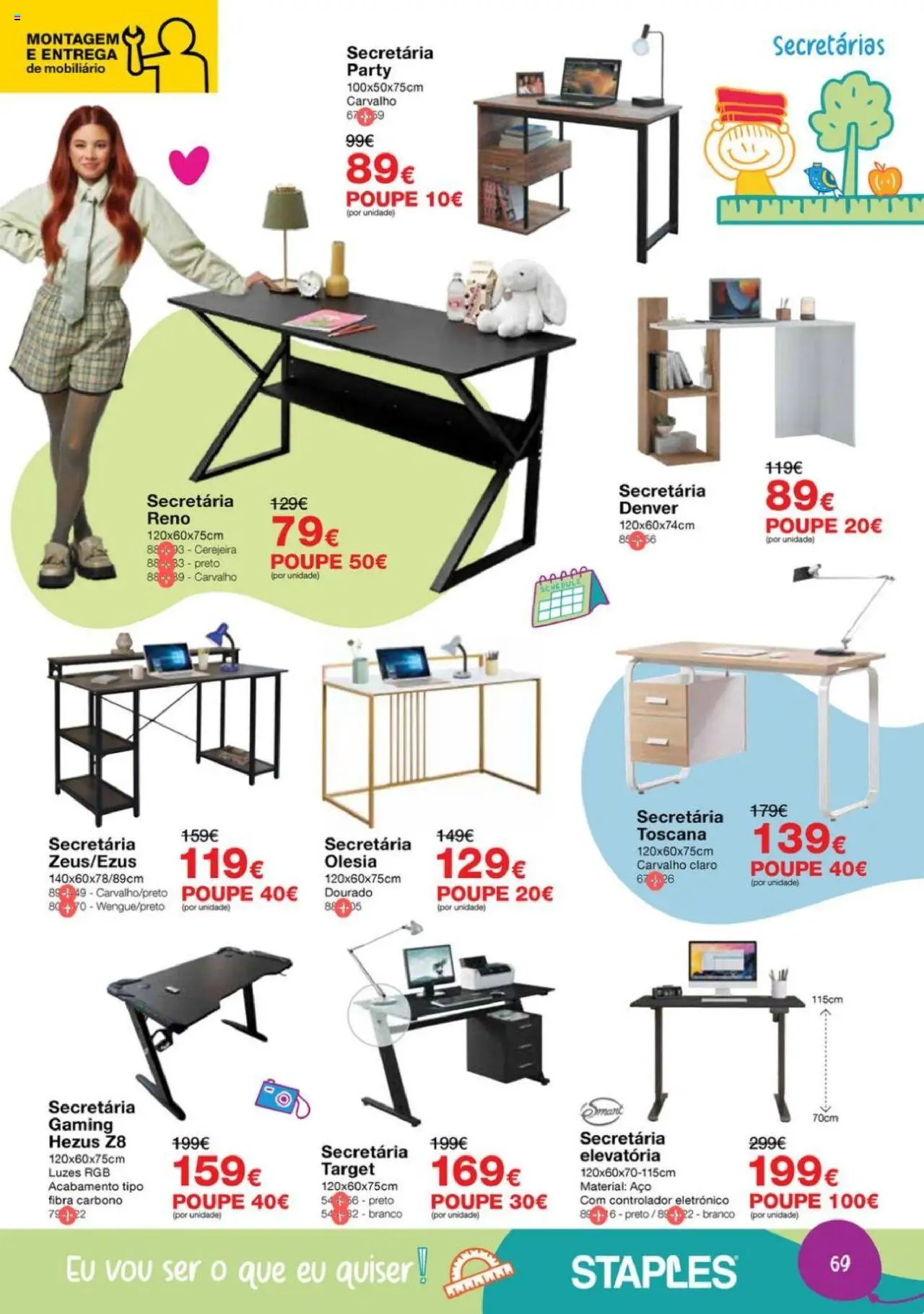 Staples - Folheto Regresso às Aulas 2025 │ válido de 18.08.2025 | Página: 69 | Produtos: Secretárias