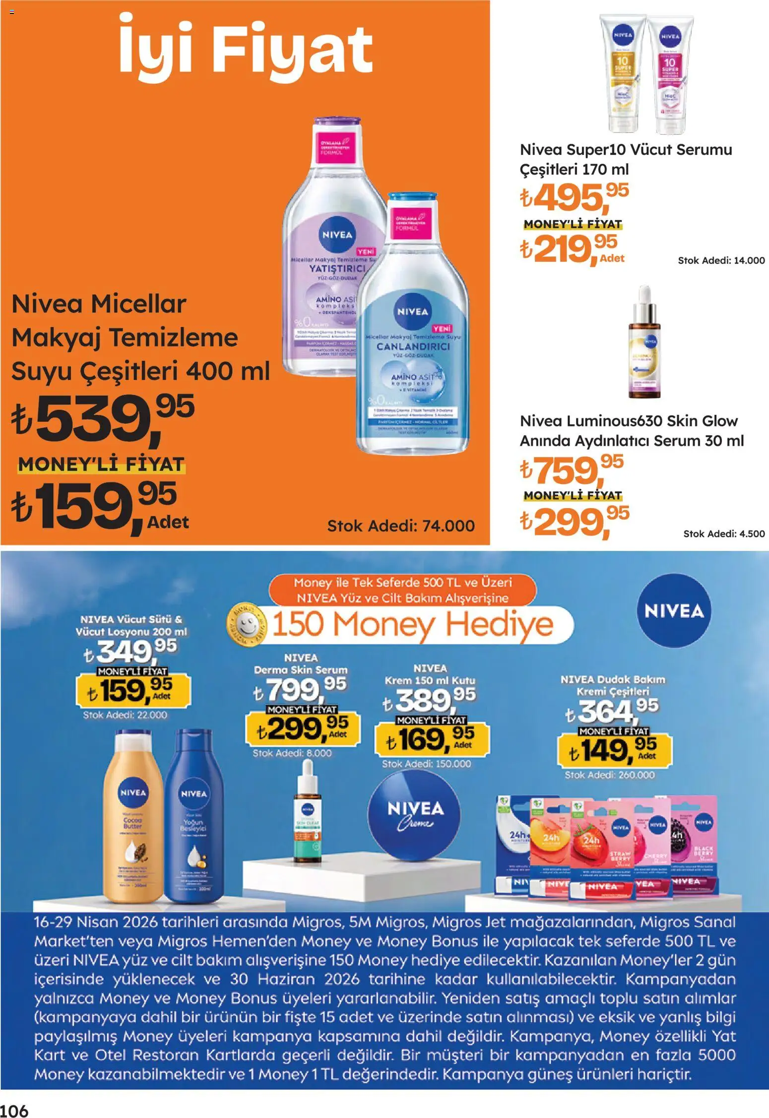 Migros Katalog - 5M Migroskop Dijital - 16.04.2026 tarihinden itibaren geçerlidir | Sayfa: 106 | Ürünler: Kutu, Krem, Makyaj