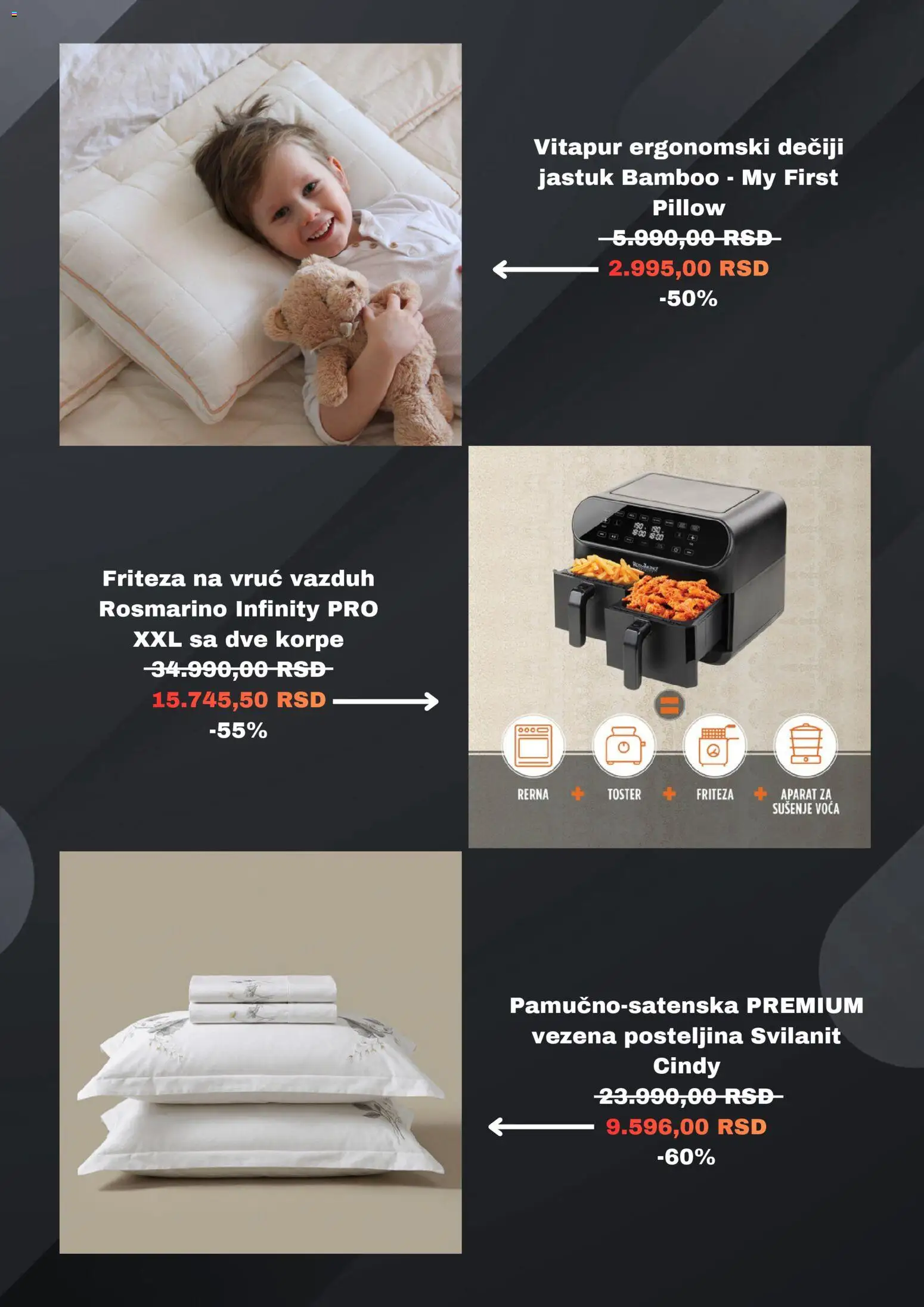Vitapur katalog - važi od 03.04.2026 | Strana: 3 | Proizvode: Jastuk, Toster, Friteza, Rerna