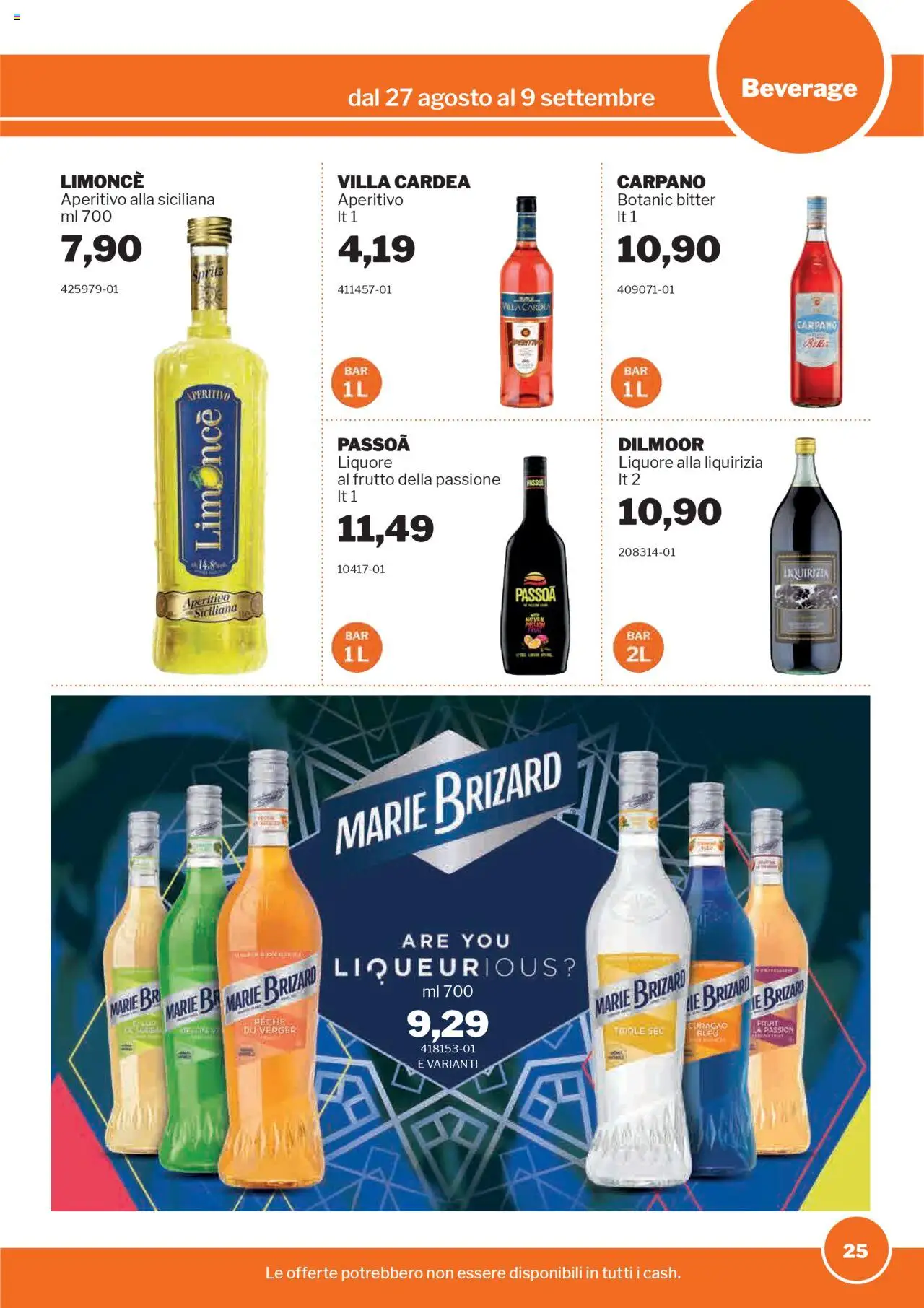 Volantino Sogegross del 27.08.2025 | Pagina: 25 | Prodotti: Liquore, Aperitivo