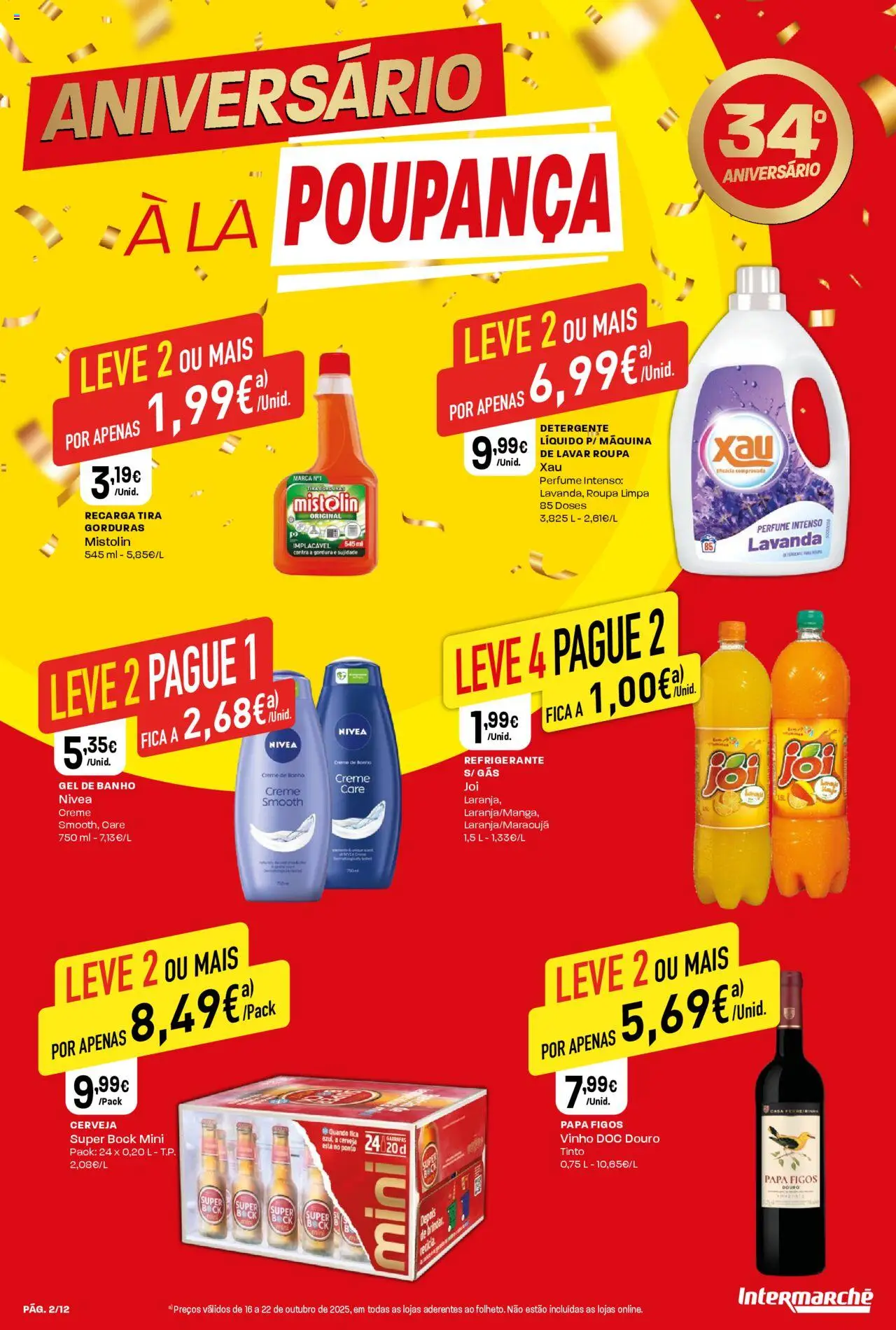 Intermarché Folheto Mini │ válido de 16.10.2025 | Página: 2 | Produtos: Refrigerante, Super bock, Banho, Vinho