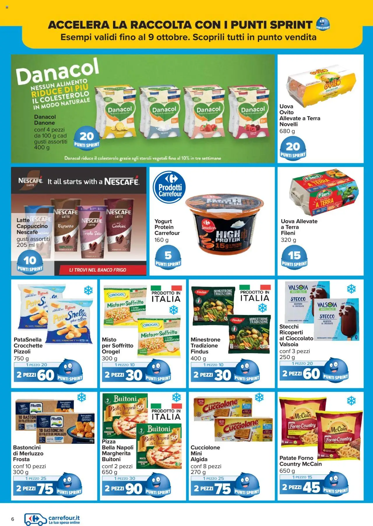 Volantino Carrefour del 15.09.2025 | Pagina: 6 | Prodotti: Yogurt, Patate, Latte, Crocchette