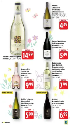 Baden Waldulmer Spätburgunder Rotwein, Q.b.A., auch trocken 1 L ab 23.03.2026 gültig | Seite: 39 | Produkte: Rotwein