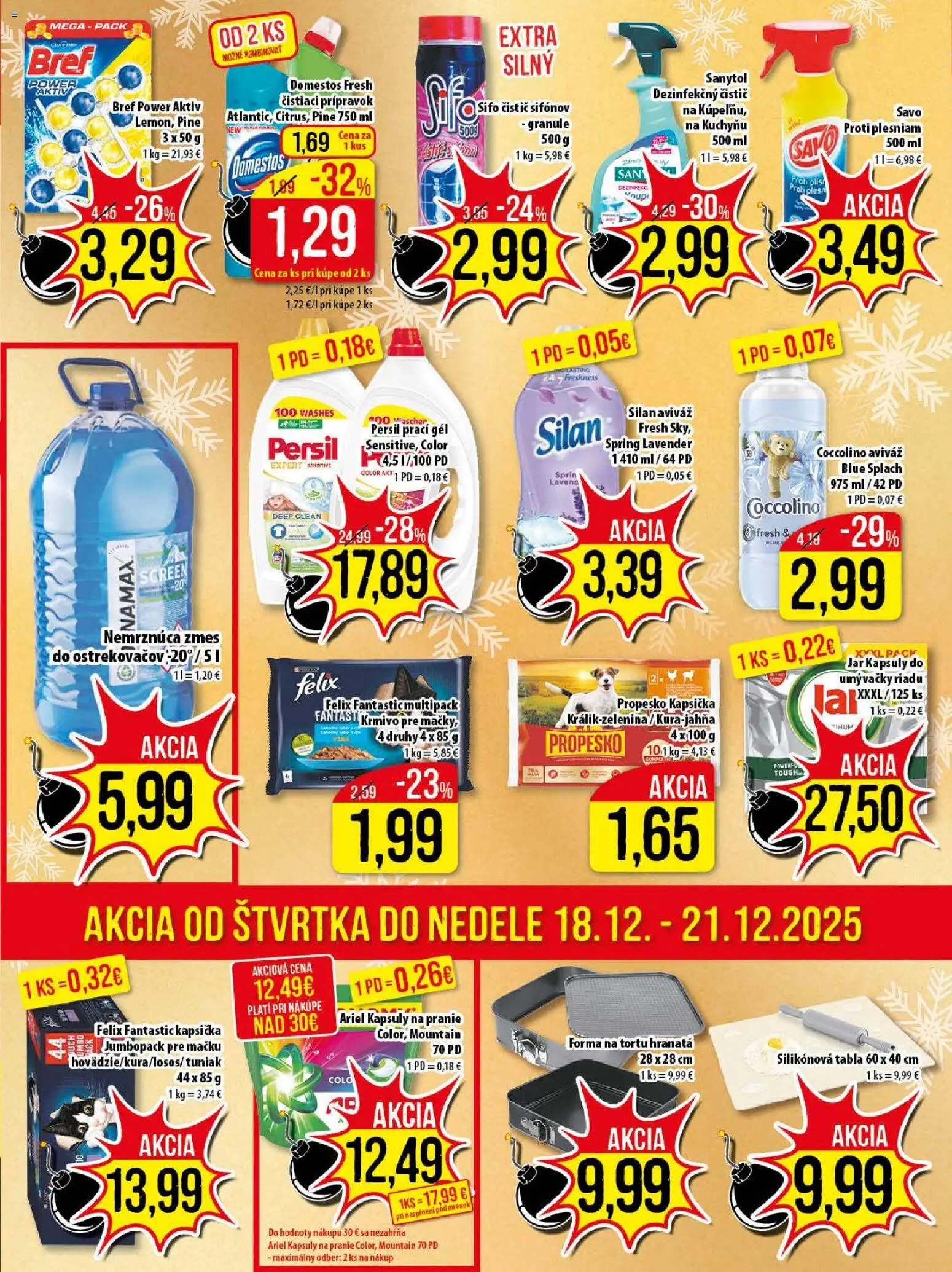 Nové Klas akcie – leták je platný od 15.12.2025 | Strana: 23 | Produkty: Persil, Savo, Ariel, Coccolino