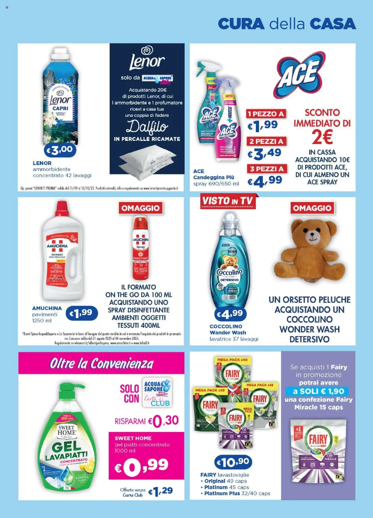 Volantino Acqua e Sapone del 04.09.2025 | Pagina: 3 | Prodotti: Sapone, Ammorbidente, Lavatrice, The