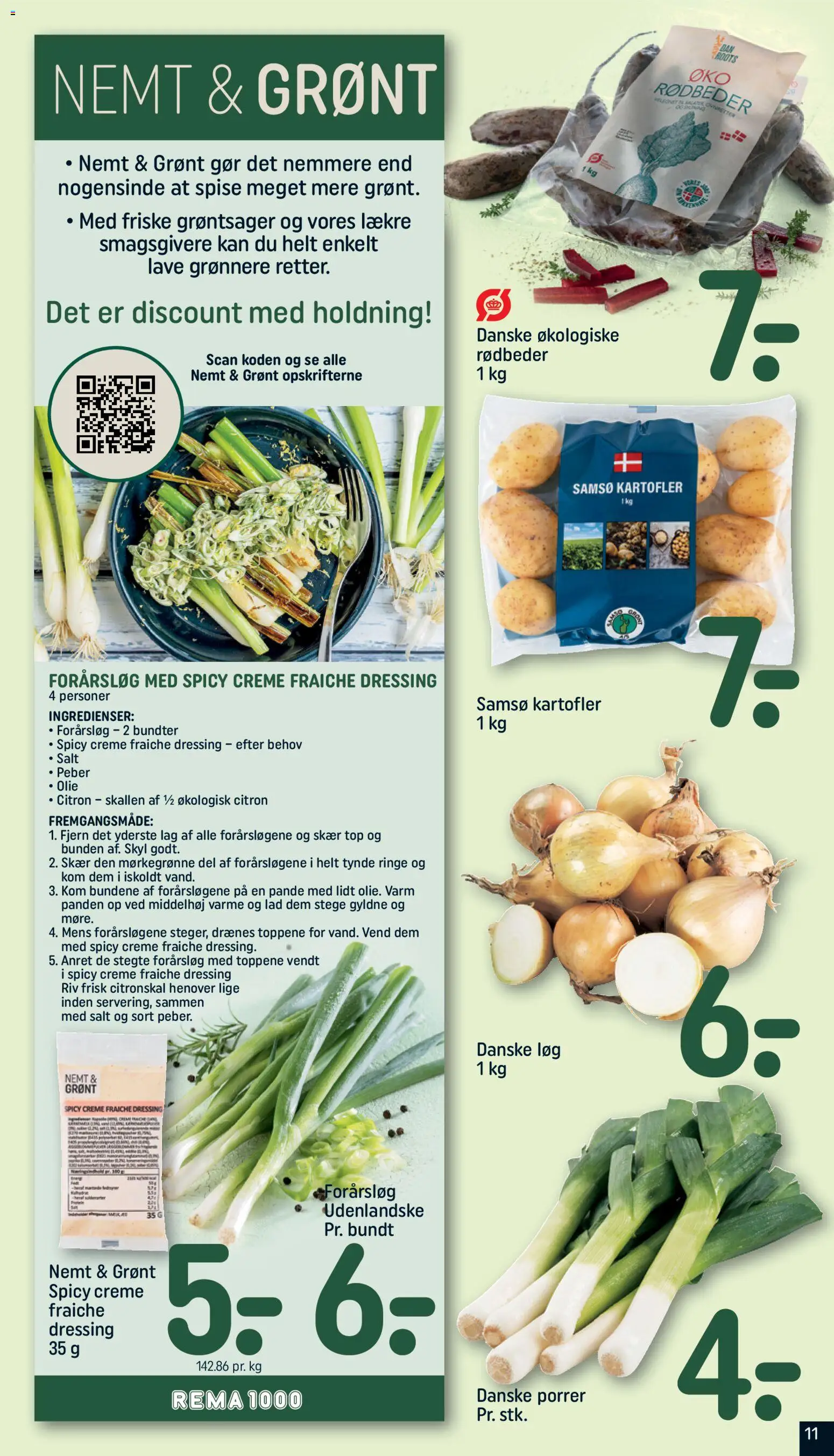 Rema 1000 tilbudsavis – gyldig fra 11.01.2026 | Side: 11 | Produkter: Creme, Creme fraiche, Rødbeder, Forårsløg