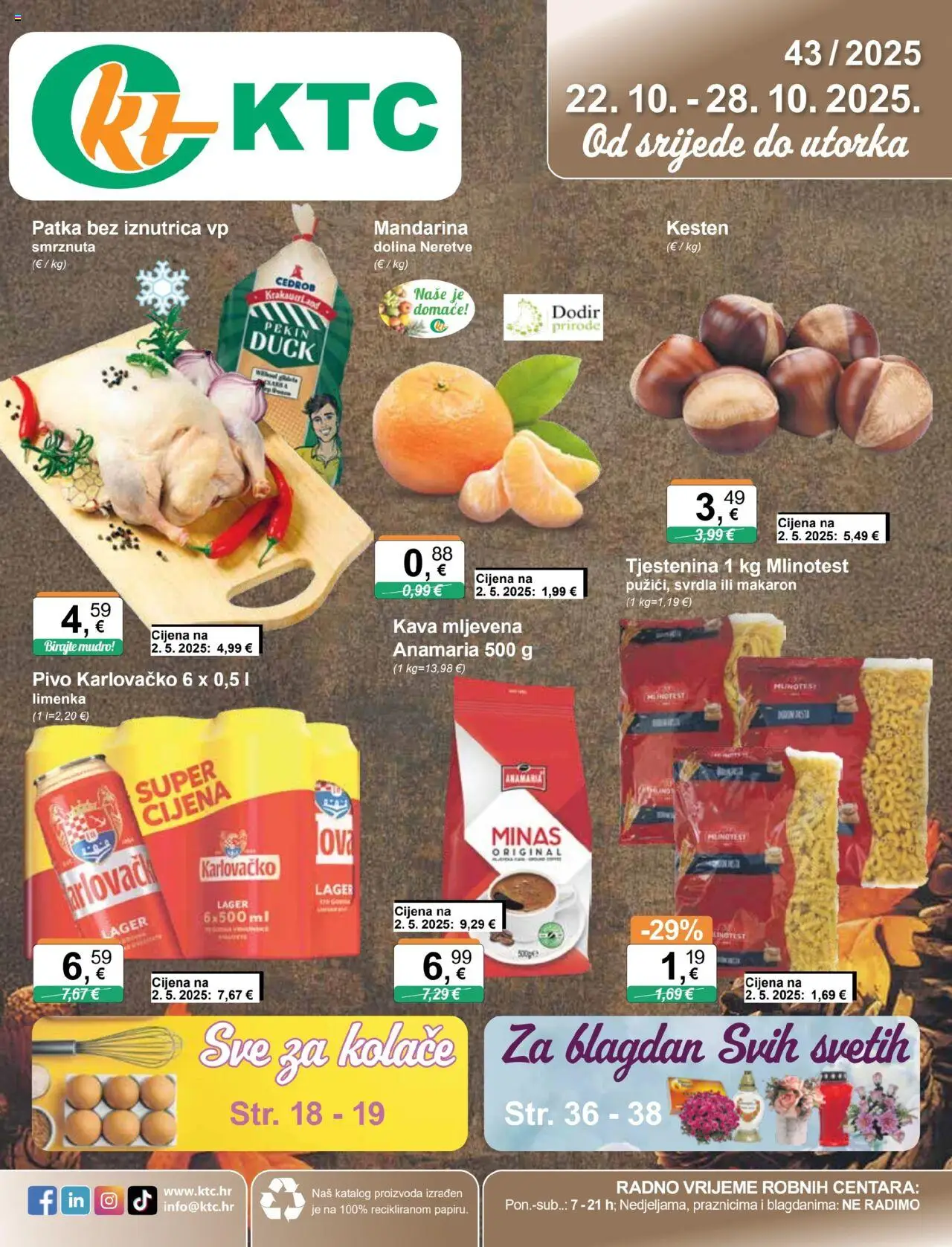 KTC katalog | vrijedi od 22.10.2025 | Stranica: 1 | Proizvodi: Kava, Karlovačko, Pivo, Tjestenina