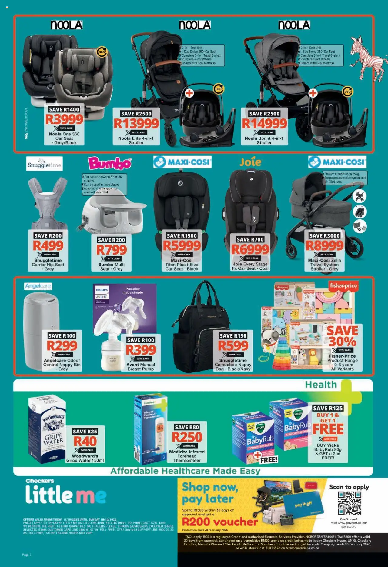 New Checkers catalogue – valid from 17.10.2025 | Page: 2 | Products: Bag, Thermometer, Mattress, Water