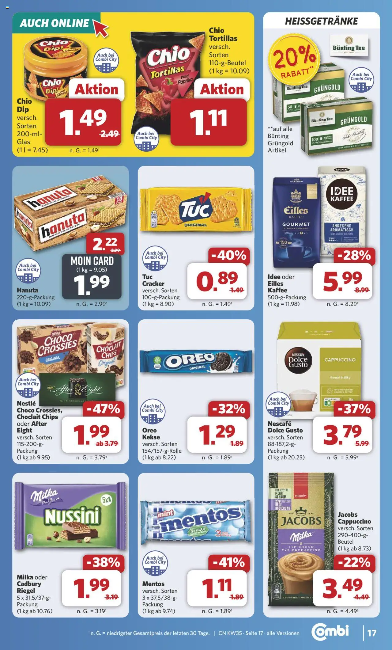 Combi Prospekt 	 - gültig ab dem 25.08.2025 | Seite: 23 | Produkte: Nescafe, Milka, Tee, Chips