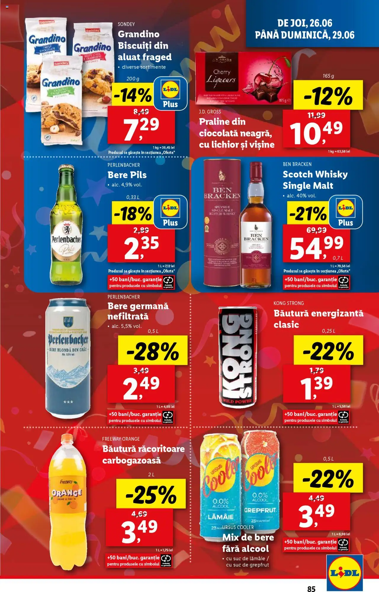 Catalog Lidl – valabil de la 23.06.2025 | Pagină: 85 | Produse: Aluat, Praline, Suc, Grepfrut