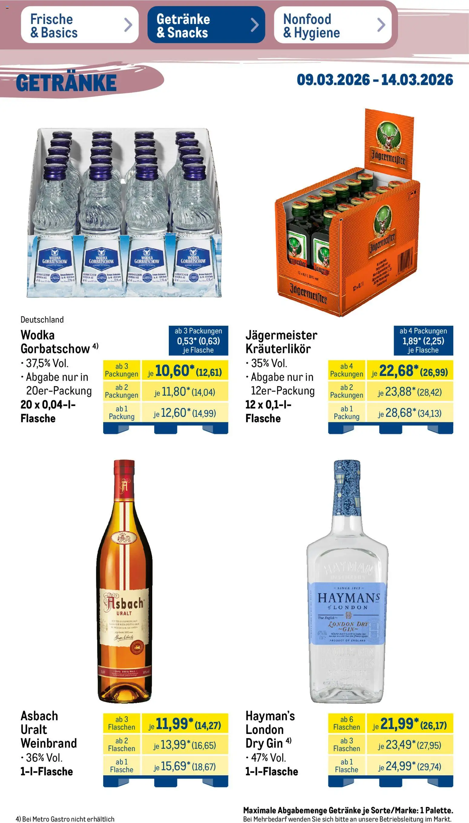 Metro Prospekt 	 – gültig ab 09.03.2026 | Seite: 35 | Produkte: Wodka gorbatschow, Wein, Gin, Wodka