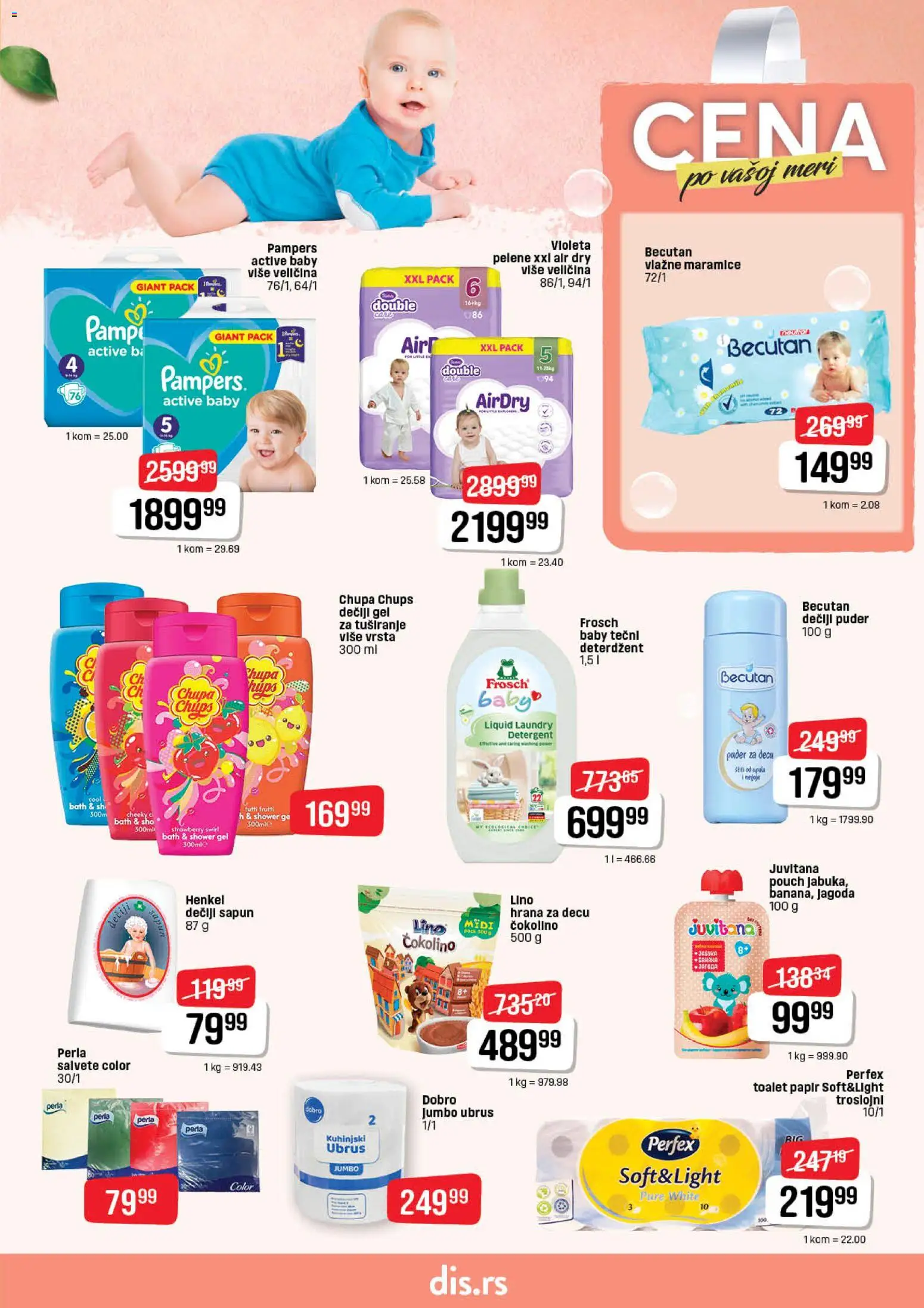 DIS katalog - važi od 09.04.2026 | Strana: 15 | Proizvode: Toalet papir, Jagoda, Salvete, Pelene