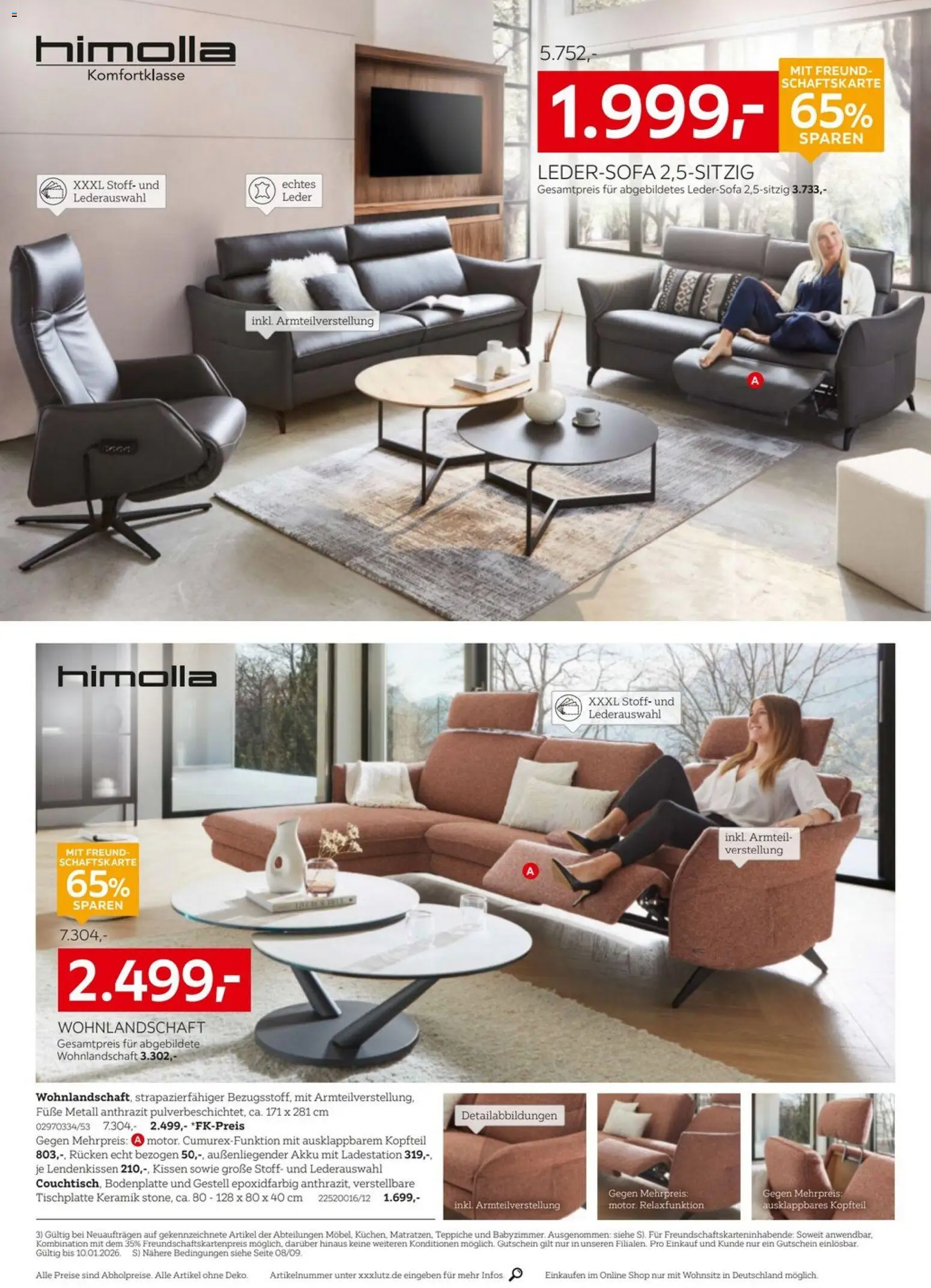 XXXL Lutz - Nr. 1 beim Preis – gültig ab 27.12.2025 | Seite: 6 | Produkte: Wohnlandschaft, Ledersofa, Kissen