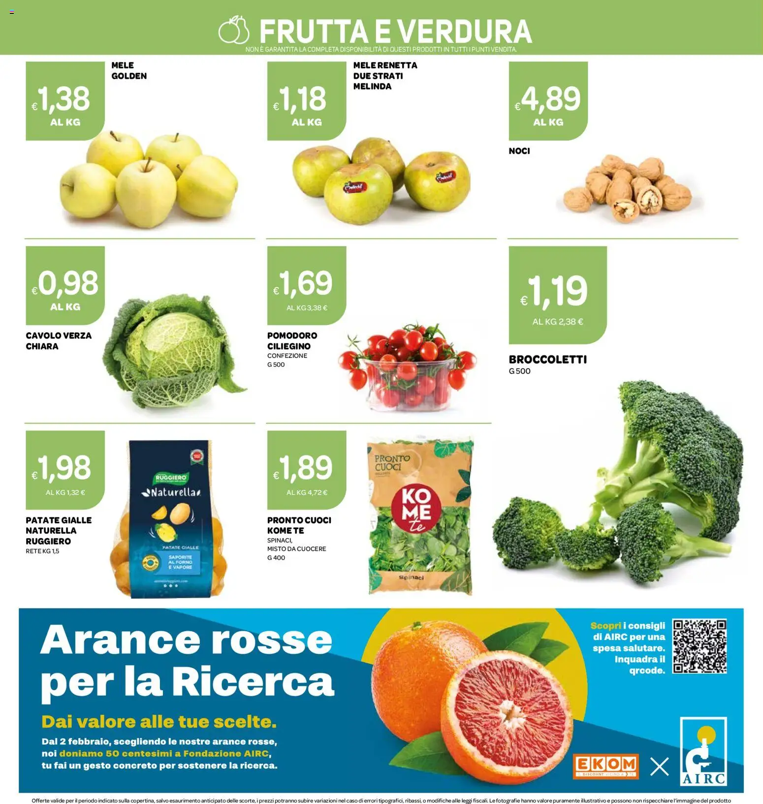 Volantino Ekom del 27.01.2026 | Pagina: 6 | Prodotti: Arance, Tè, Patate, Cavolo