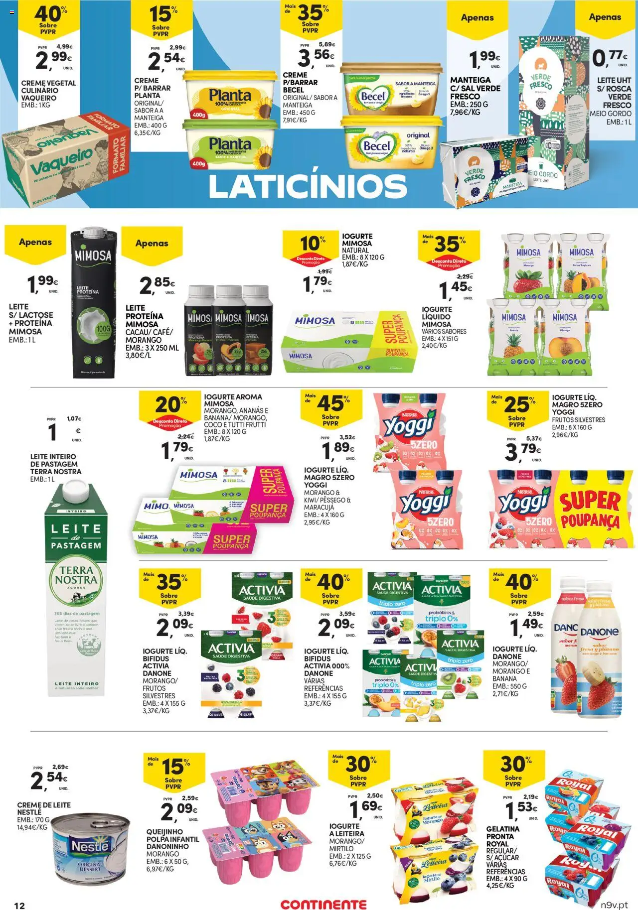 Continente - Açores │ válido de 02.10.2025 | Página: 12 | Produtos: Banana, Probióticos, Nestlé, Creme