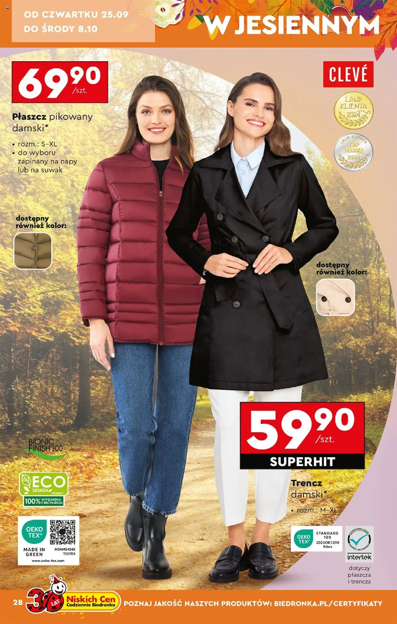 Biedronka gazetka - Hity i inspiracje od 20.09.2025 | Strona: 32 | Produkty: Płaszcz, Finish