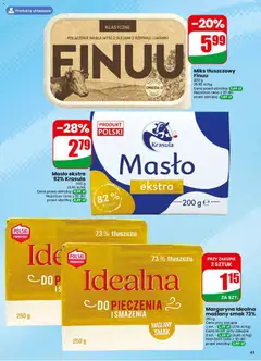 Pogląd oferty "Margaryna Idealna maślany smak 73%, 250 g" - ważna od 15.04.2026 | Strona: 43
