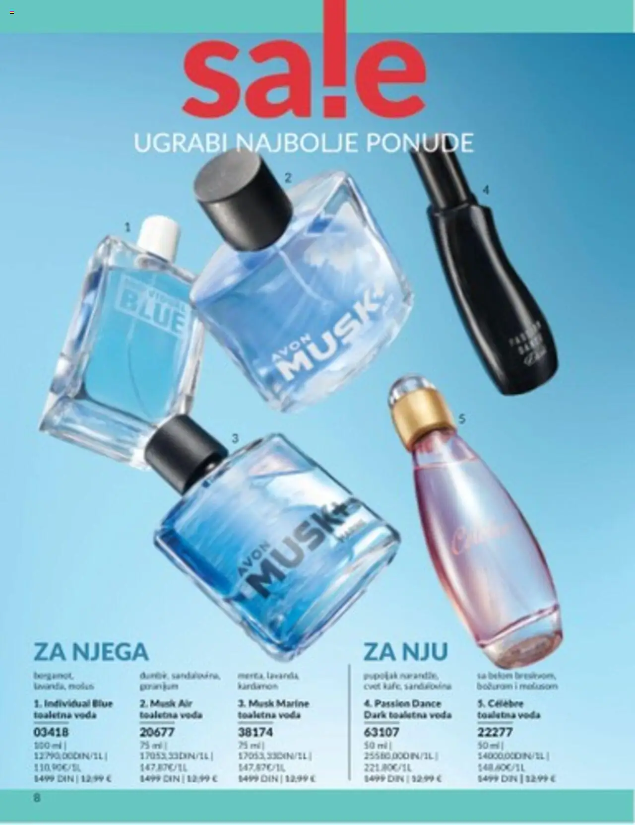 AVON katalog - važi od 01.07.2025 | Strana: 8 | Proizvode: Toaletna voda, Voda