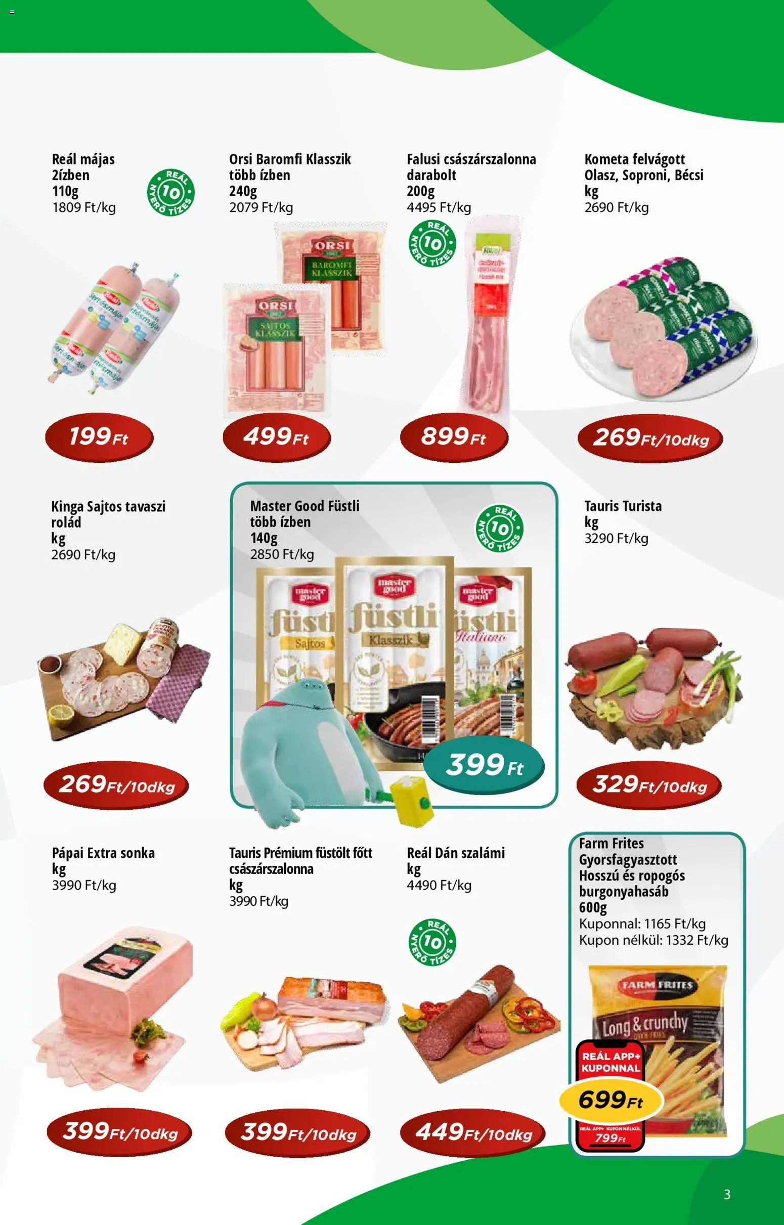 Reál akciós ujság - amely érvényes a következő dátumtól: 26.11.2025 | Oldal: 3 | Termékek: Sonka, Császárszalonna, Szalámi, Felvágott
