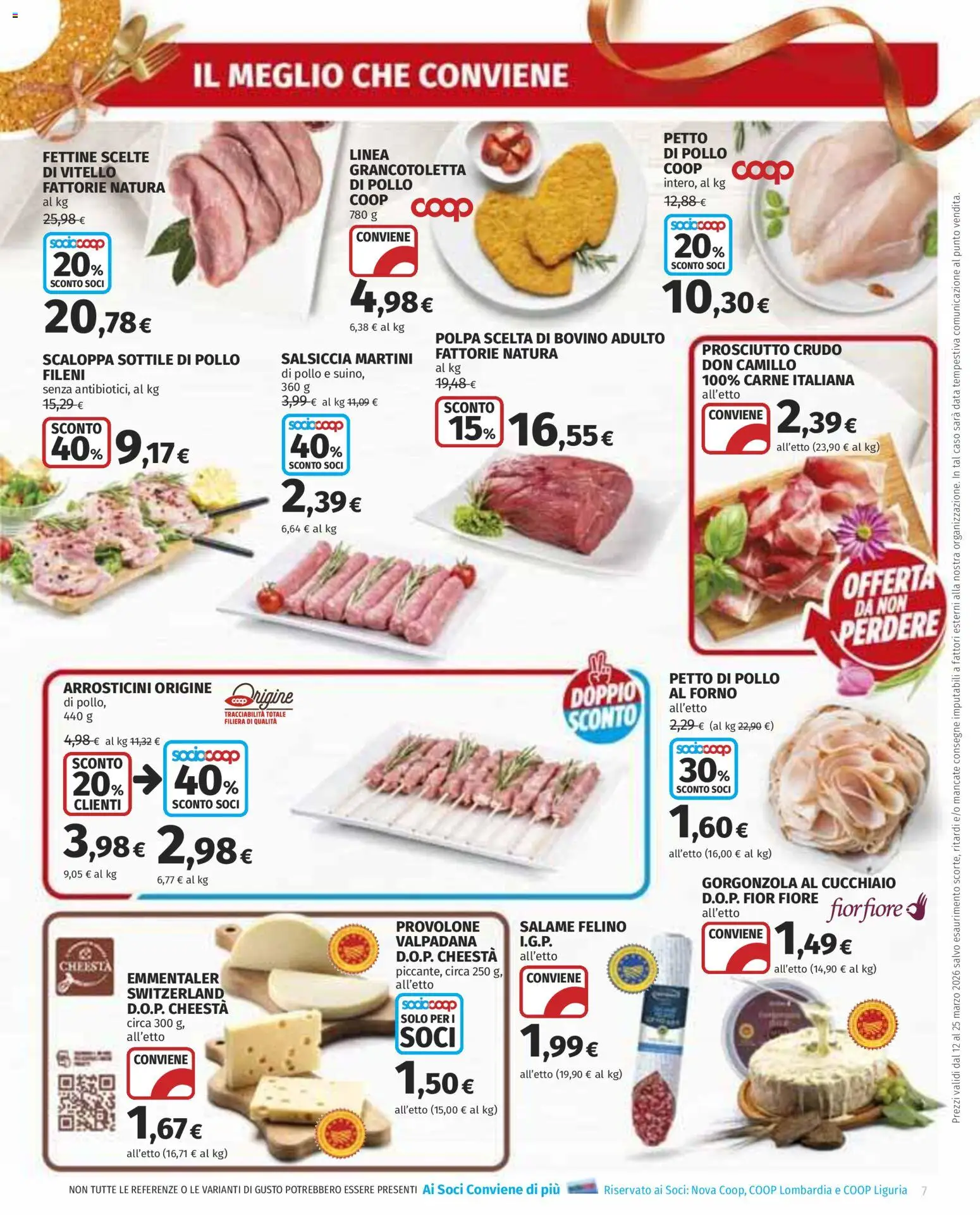 Volantino COOP del 12.03.2026 | Pagina: 7 | Prodotti: Prosciutto Crudo, Provolone, Pollo, Prosciutto