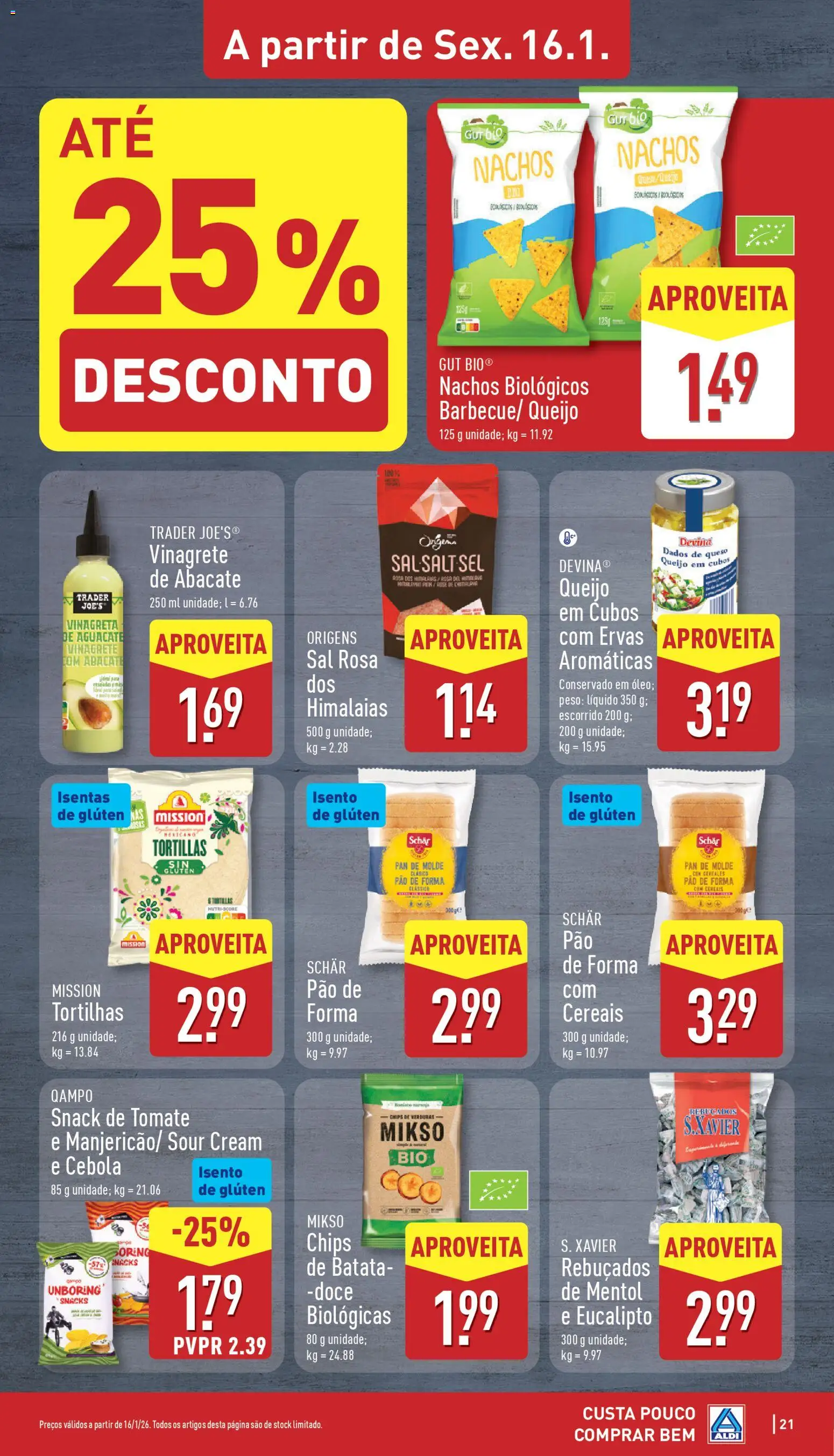 Aldi folheto │ válido de 12.01.2026 | Página: 21 | Produtos: Rebuçados, Sal, Cebola, Cereais