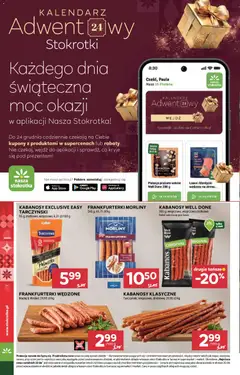Pogląd oferty "Stokrotka Gazetka" - ważna od 18.12.2025 | Strona: 12 | Produkty: Łosoś atlantycki, Kalendarz, Kabanosy, Paluszki