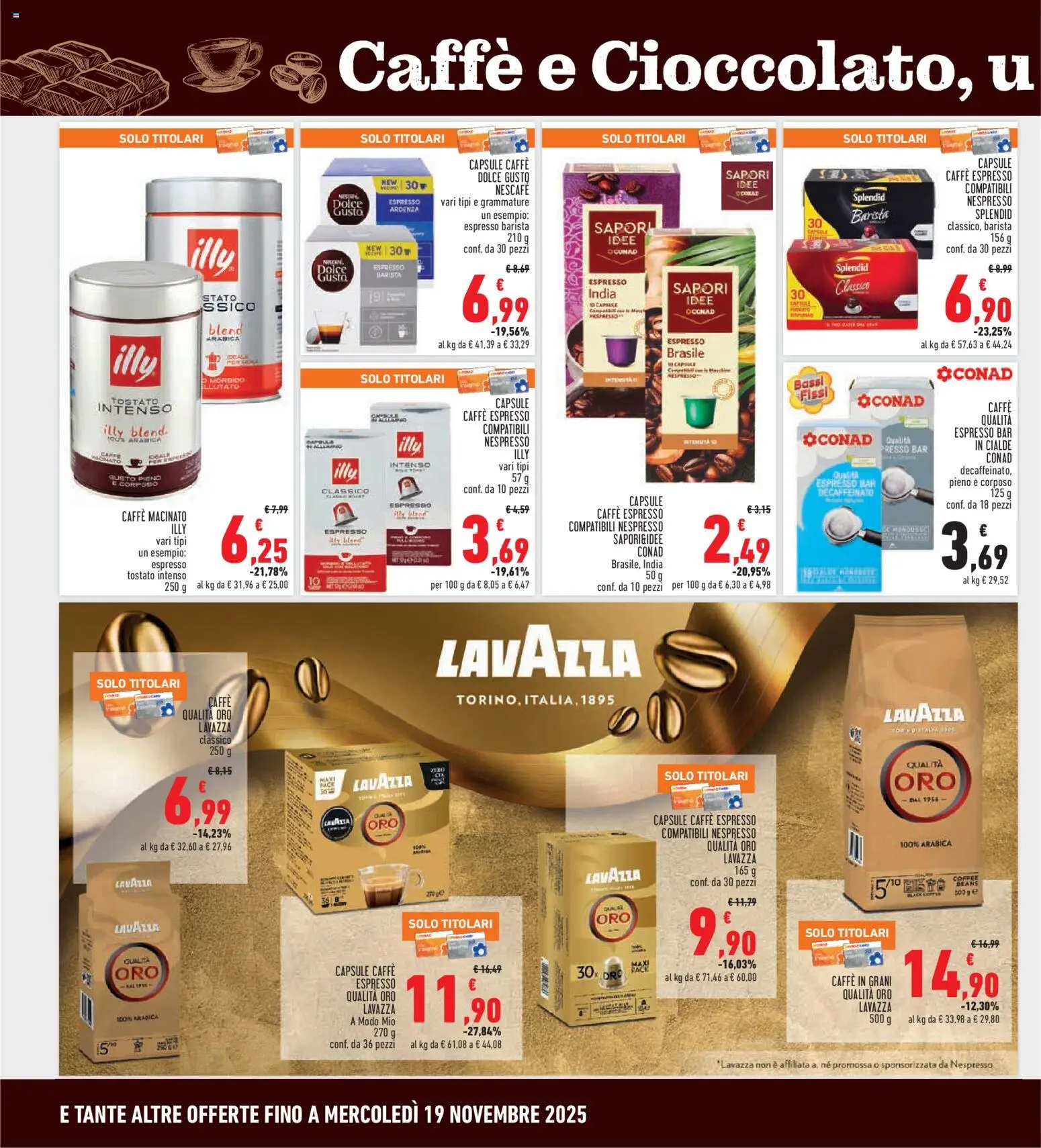 Volantino Conad del 06.11.2025 | Pagina: 20 | Prodotti: Caffè, Caffè in grani, Lavazza, Macinato