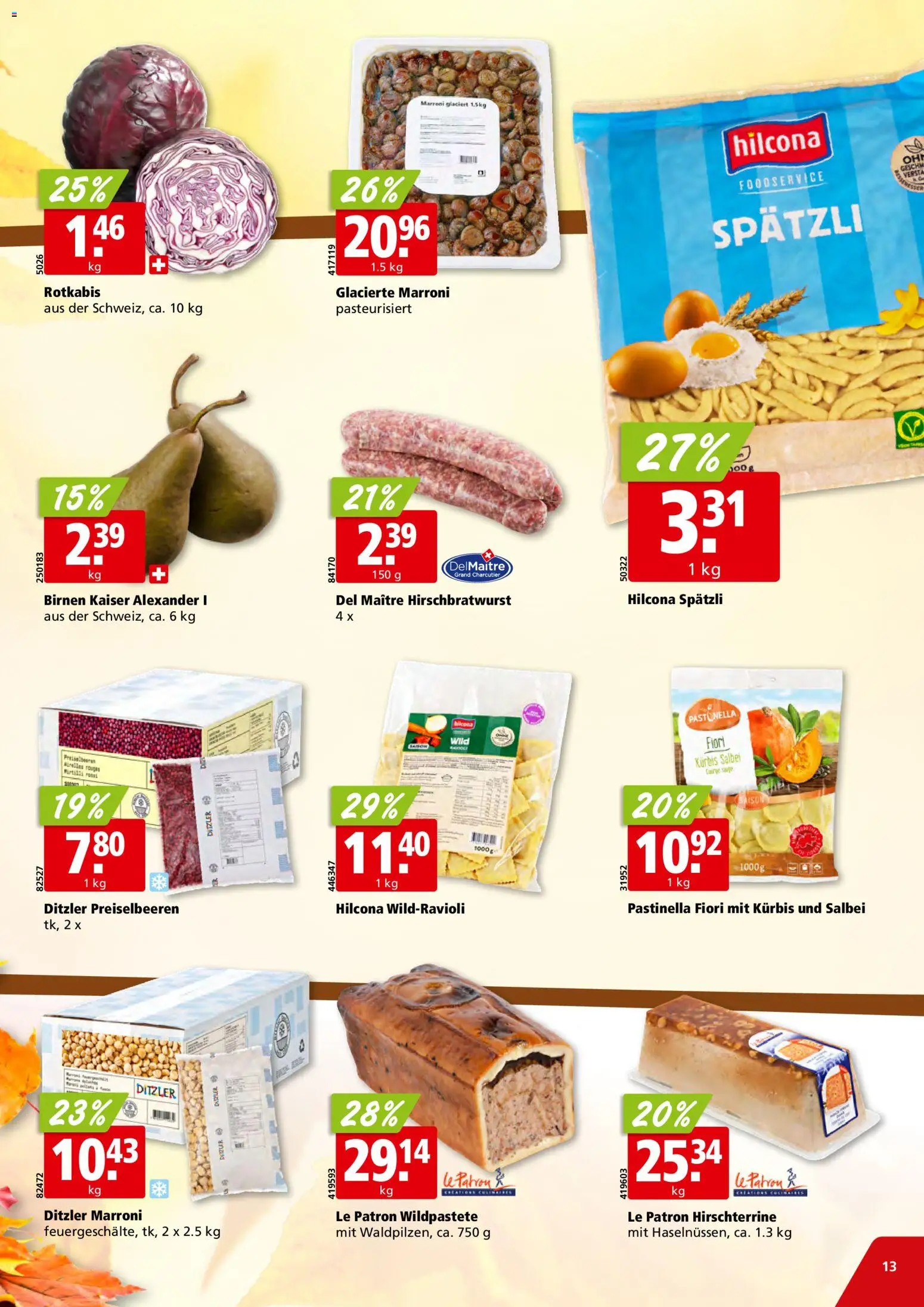 Aligro Aktionen Schlieren, Gossau SG, Frauenfeld, Rapperswil-Jona, Sargans, Bern, Brüttisellen, Pratteln, Emmen, Spreitenbach – gültig ab 27.10.2025 | Seite: 13 | Produkte: Kürbis