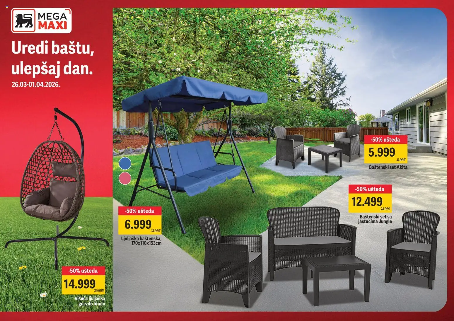 Mega Maxi katalog - važi od 26.03.2026 | Strana: 1 | Proizvode: Ljuljaška