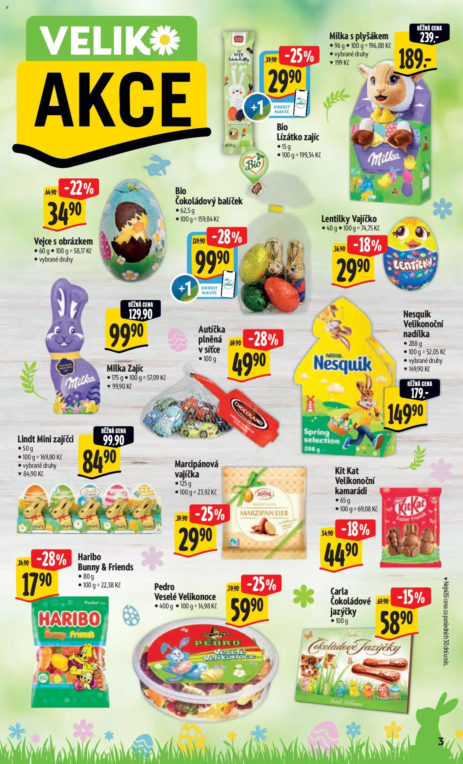Albert leták - Hypermarket od 18.03.2026 | Strana: 9 | Produkty: Vajíčka, Lindt, Vejce, Milka