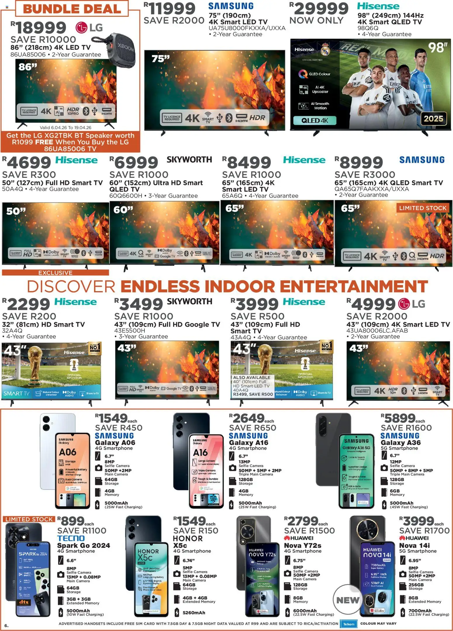 New House and Home catalogue – valid from 06.04.2026 | Page: 6 | Products: Sim, Phone, Smartphone, Stock