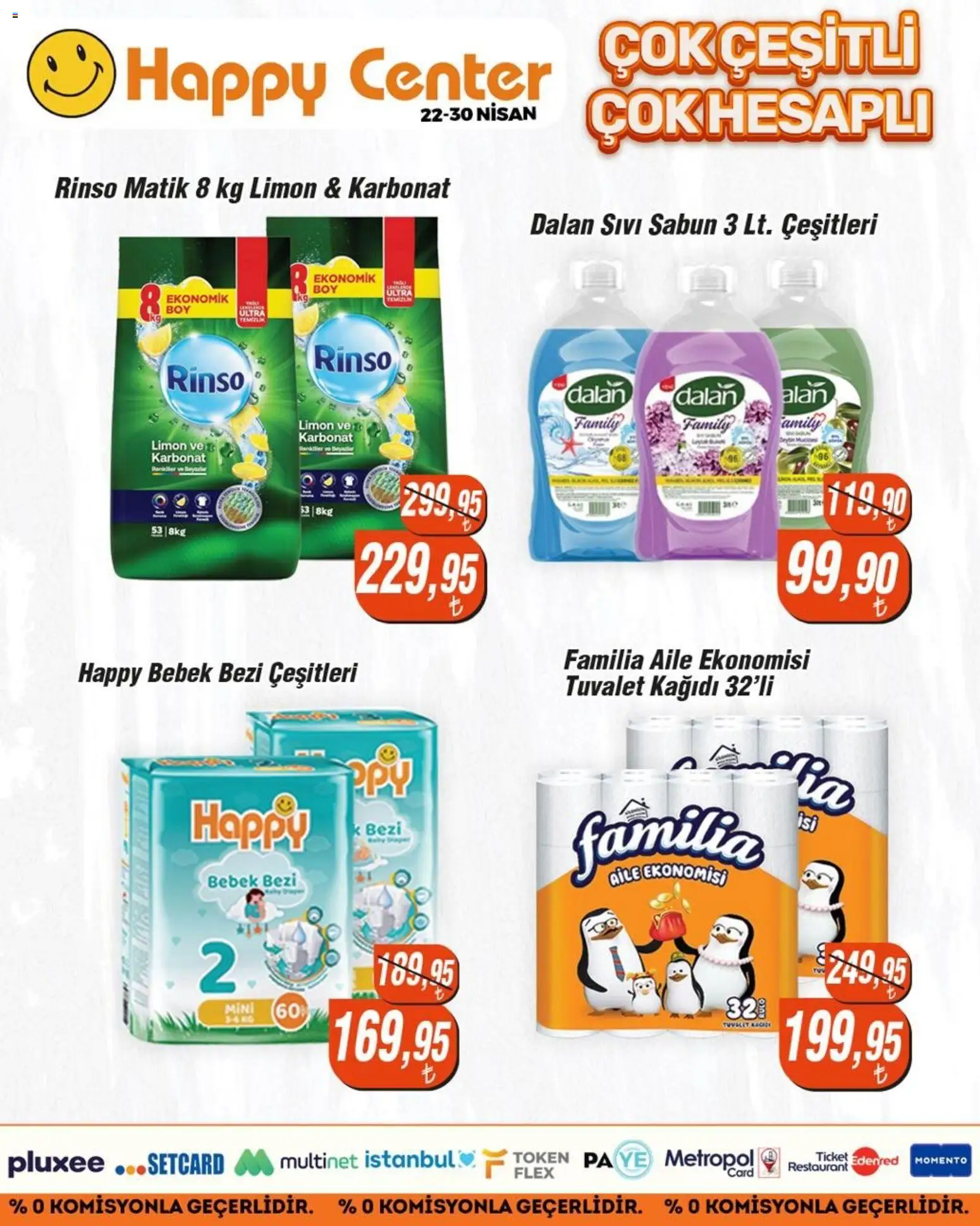 Happy Center Katalog - 22.04.2026 tarihinden itibaren geçerlidir | Sayfa: 1 | Ürünler: Tuvalet, Sabun, Limon, Tuvalet kağıdı