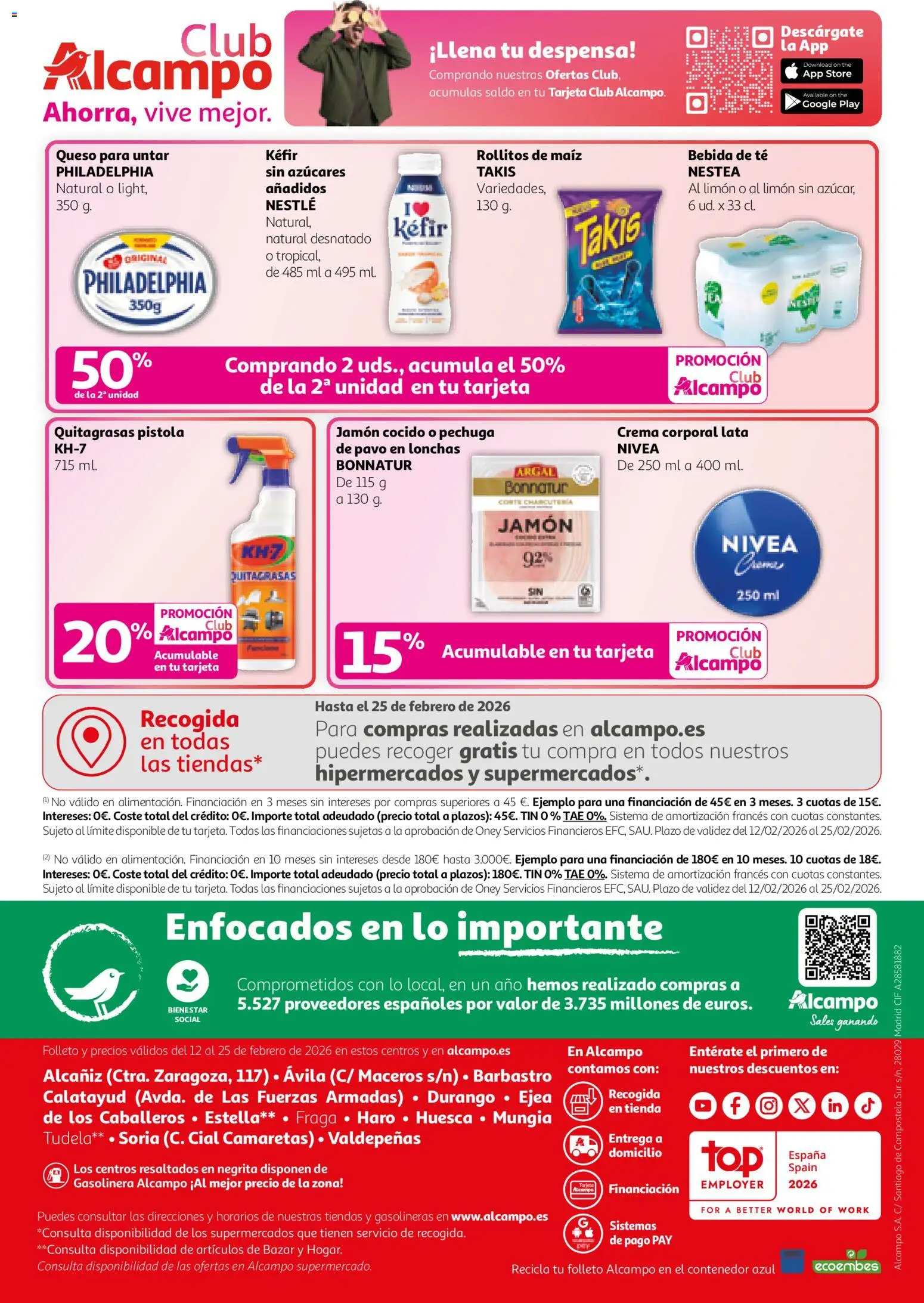 Alcampo - SS Nacional  │ válido desde el 12.02.2026 | Página: 16 | Productos: Queso, Jamón, Crema, Té