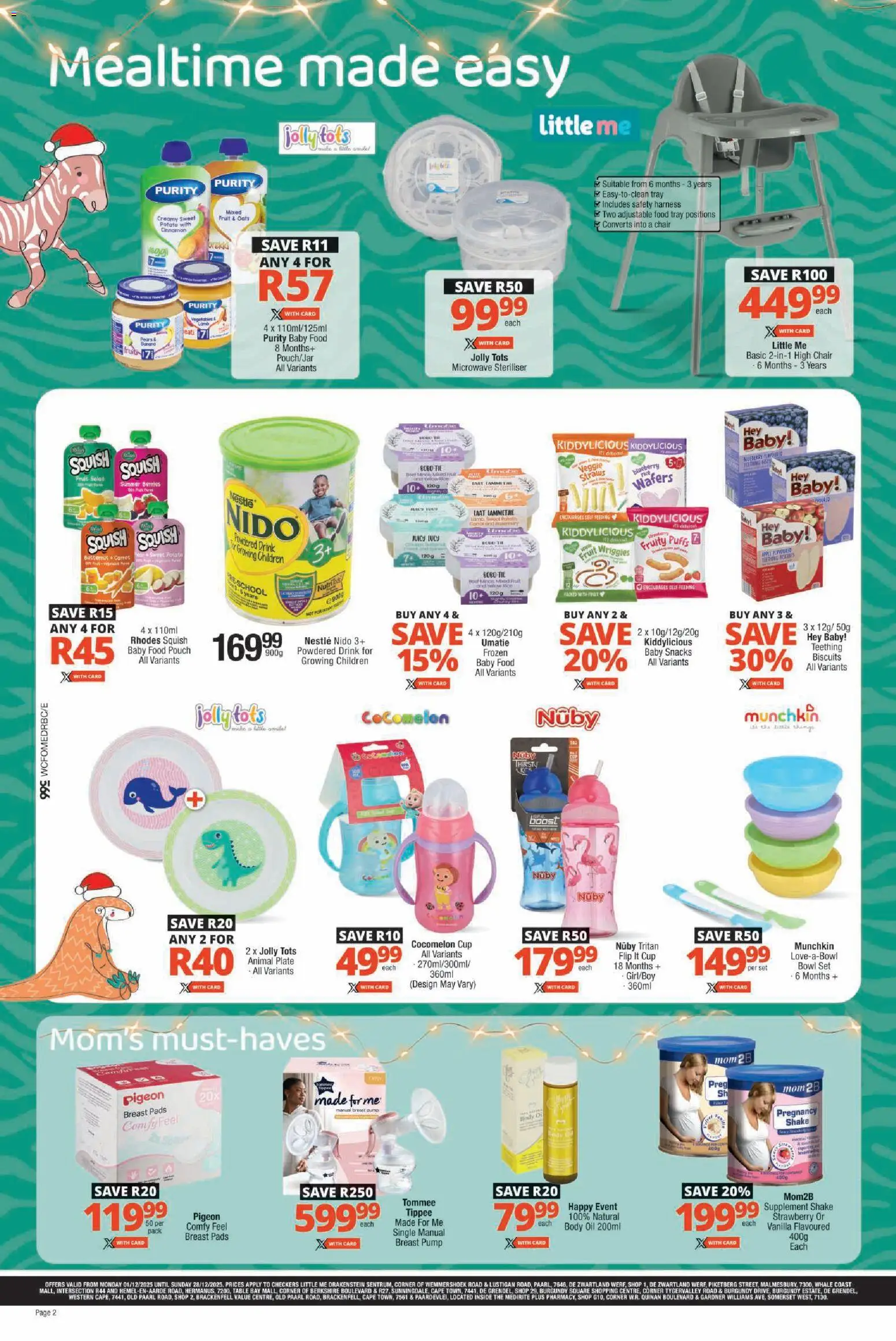 New Checkers catalogue – valid from 01.12.2025 | Page: 2 | Products: Tray, Microwave, Biscuits, Fruit