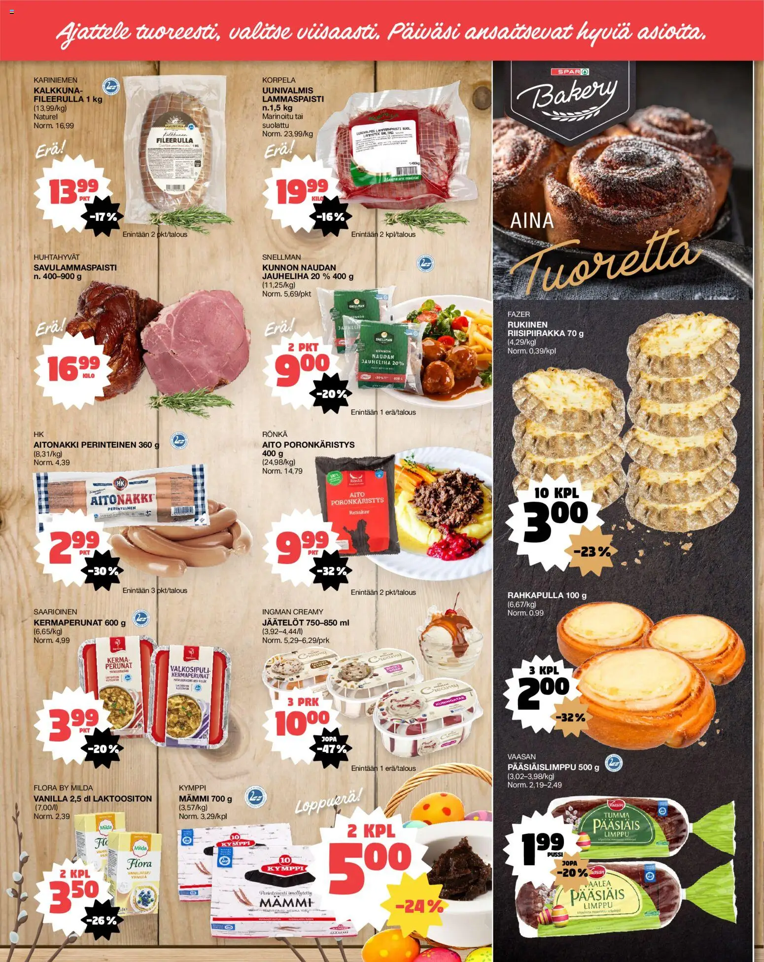 Tokmanni - EUROSPAR – voimassa 01.06.2026 alkaen | Sivu: 2 | Tuotteet: Valkosipuli, Jauheliha, Kerma