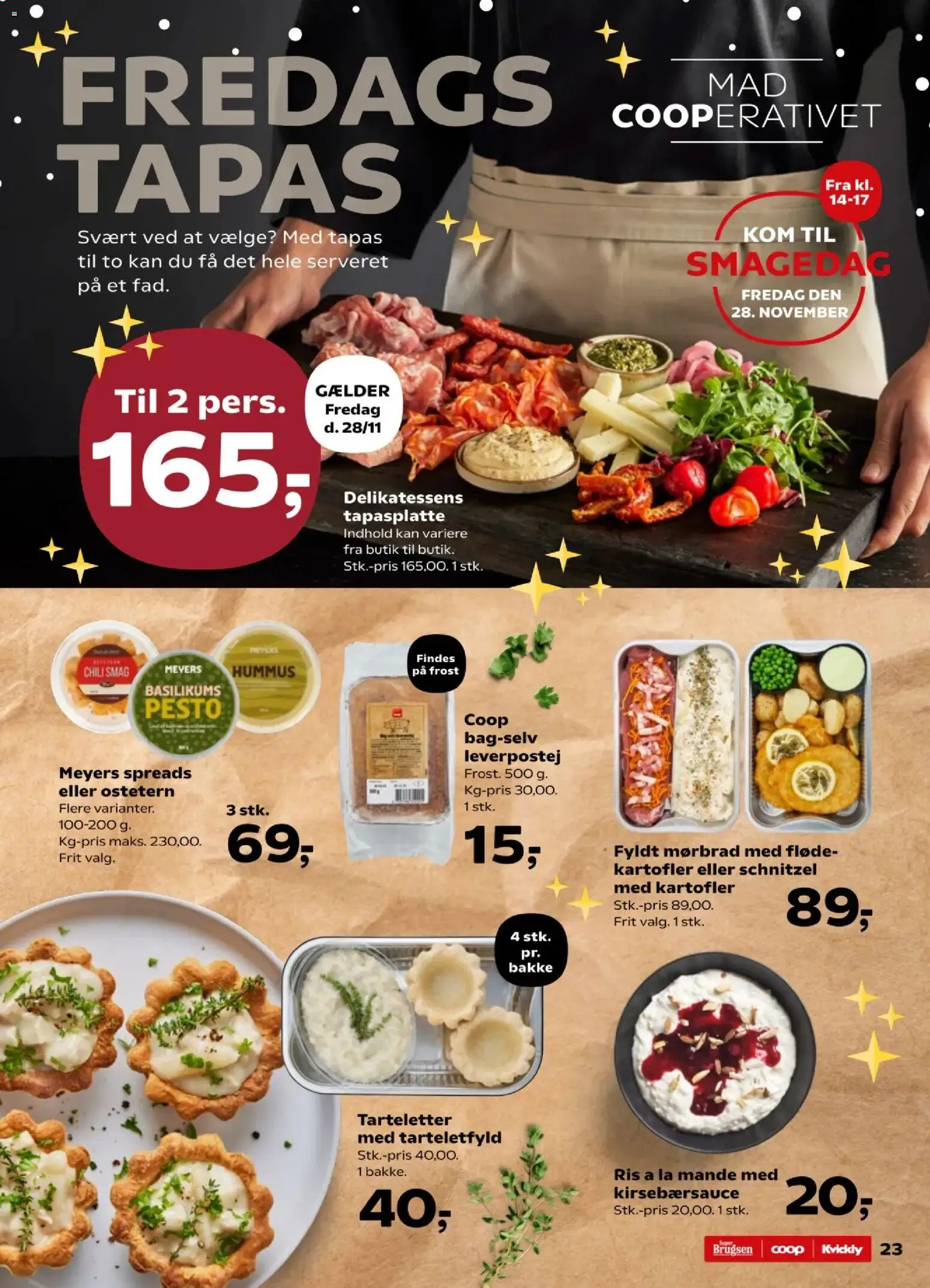 Kvickly tilbudsavis – gyldig fra 28.11.2025 | Side: 23 | Produkter: Fløde, Leverpostej, Pesto, Tarteletter